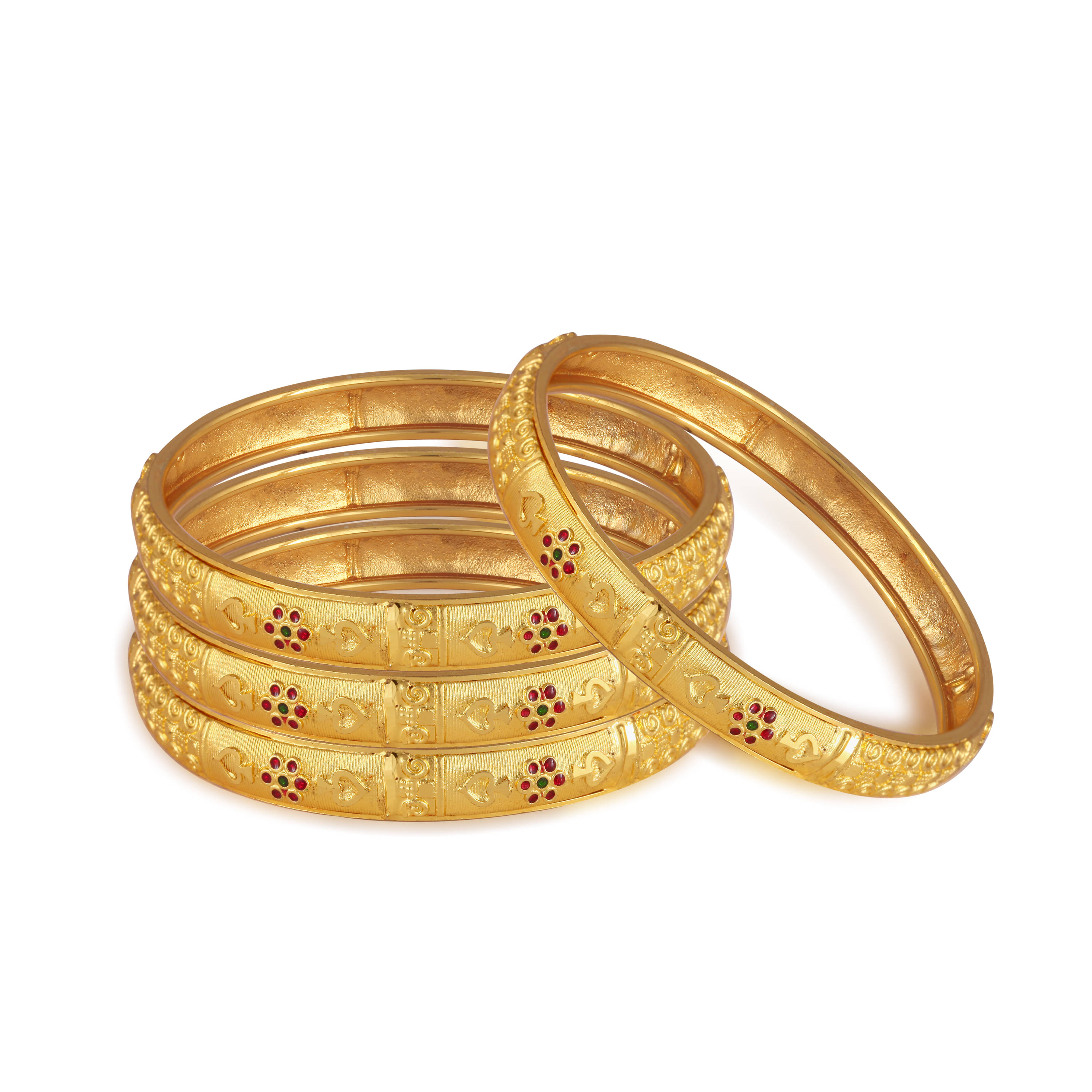 VIVASTRI Gold Bangle Set ( Pack of 4 ) VIVASTRI Gold Bangle Set ( Pack of 4 )
