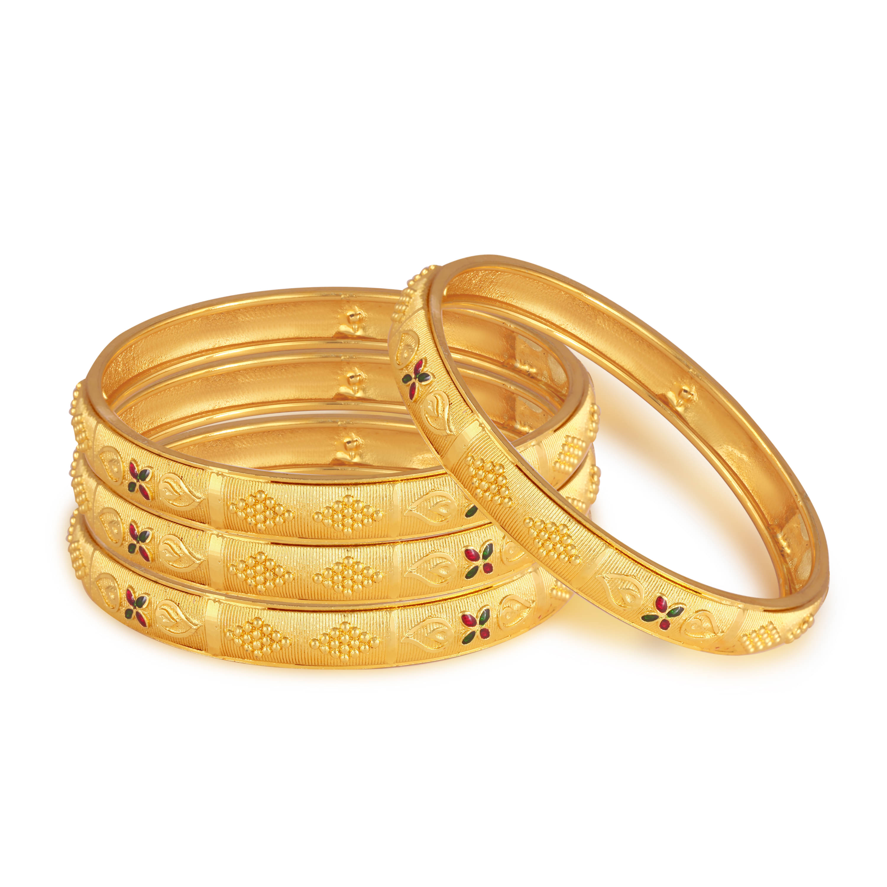 VIVASTRI Gold Bangle Set ( Pack of 4 ) VIVASTRI Gold Bangle Set ( Pack of 4 )