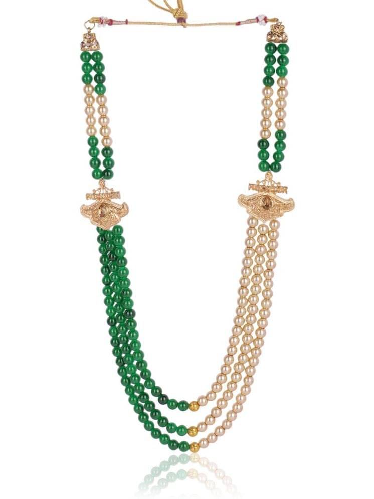     			pearl beads Dulha groom sherwani Necklace/Moti Mala for Men for wedding | Exquisite Groom Mala | Perfect for Grooms