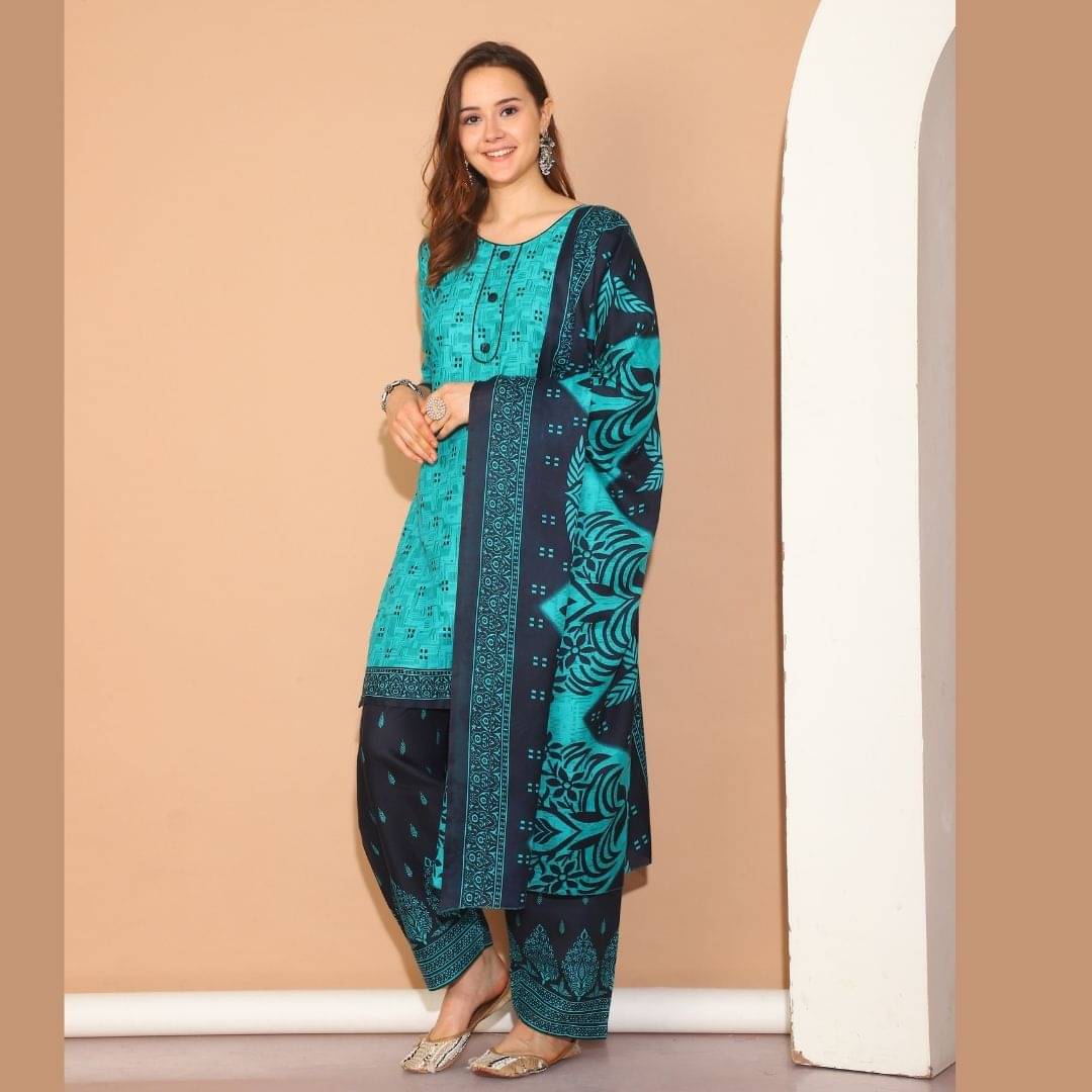 wonder weave Women Cotton Blend Printed Straight Kurti With Patiala Salwar ( Green ) wonder weave Women Cotton Blend Printed Straight Kurti With Patiala Salwar ( Green )