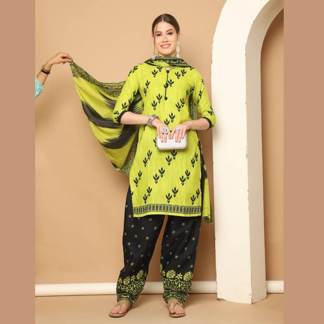 wonder weave Women Cotton Blend Printed Straight Kurti With Patiala Salwar ( Yellow ) wonder weave Women Cotton Blend Printed Straight Kurti With Patiala Salwar ( Yellow )