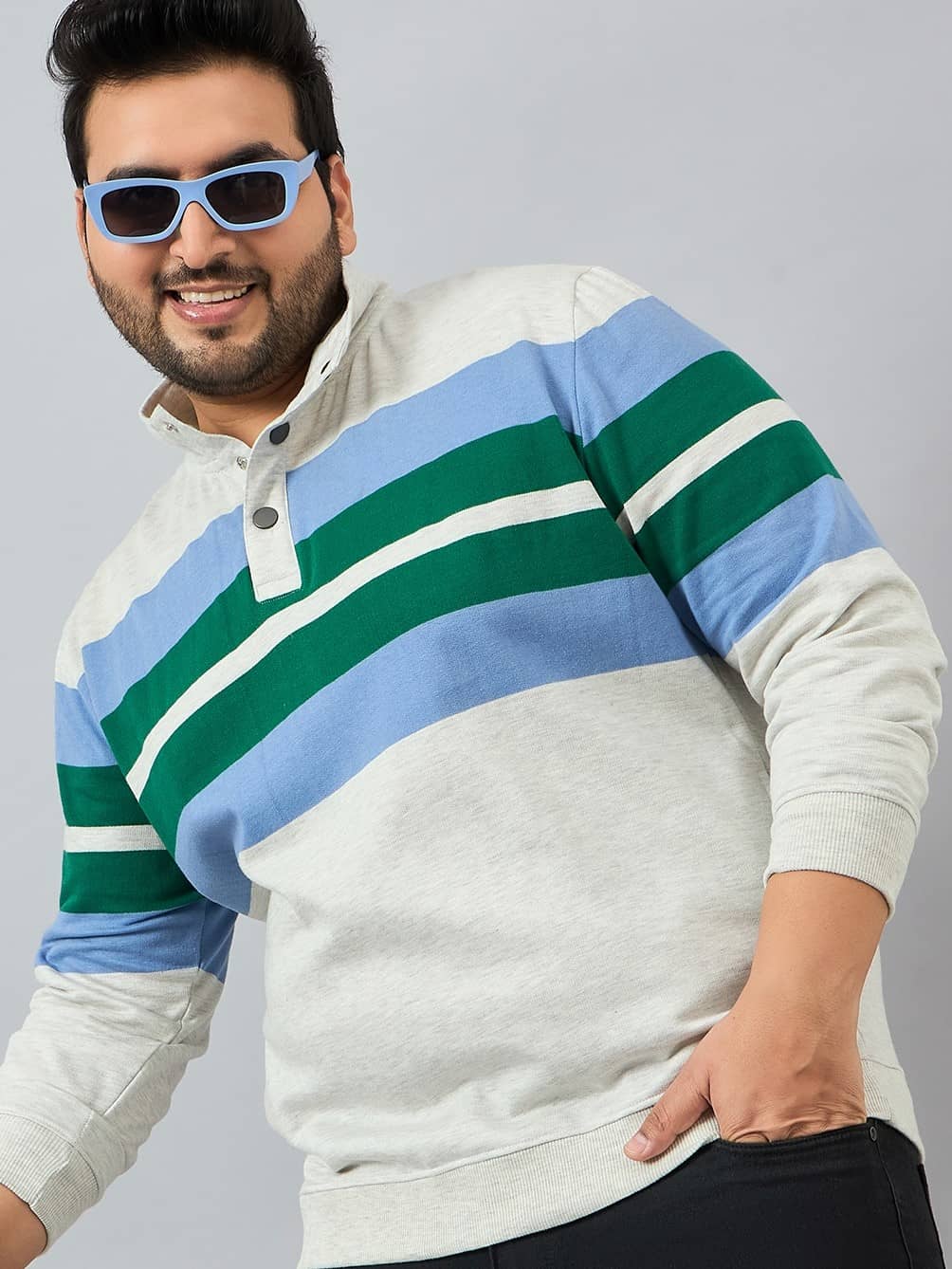 AUSTIVO Fleece High Neck Men's Sweatshirt - Multi ( Pack of 1 )