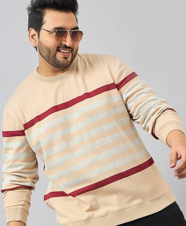     			AUSTIVO Fleece Round Neck Men's Sweatshirt - Beige ( Pack of 1 )