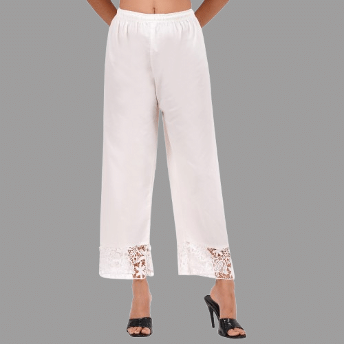 Aadrika - White Cotton Blend Women's Palazzo ( Pack of 1 ) Aadrika - White Cotton Blend Women's Palazzo ( Pack of 1 )