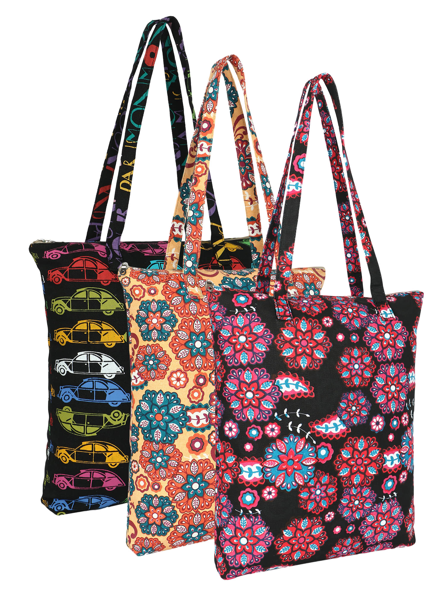     			Anekaant Shoulder Bag Cotton Set of 3 ( Black )