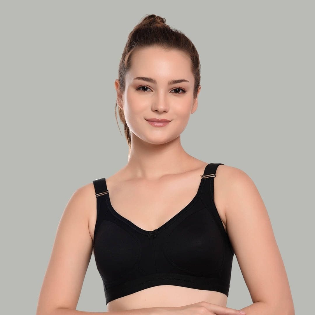     			Bruchi Club Pack of 1 Cotton Blend Non Padded Women's Everyday Bra ( Black ) BRC-BR-BAC555