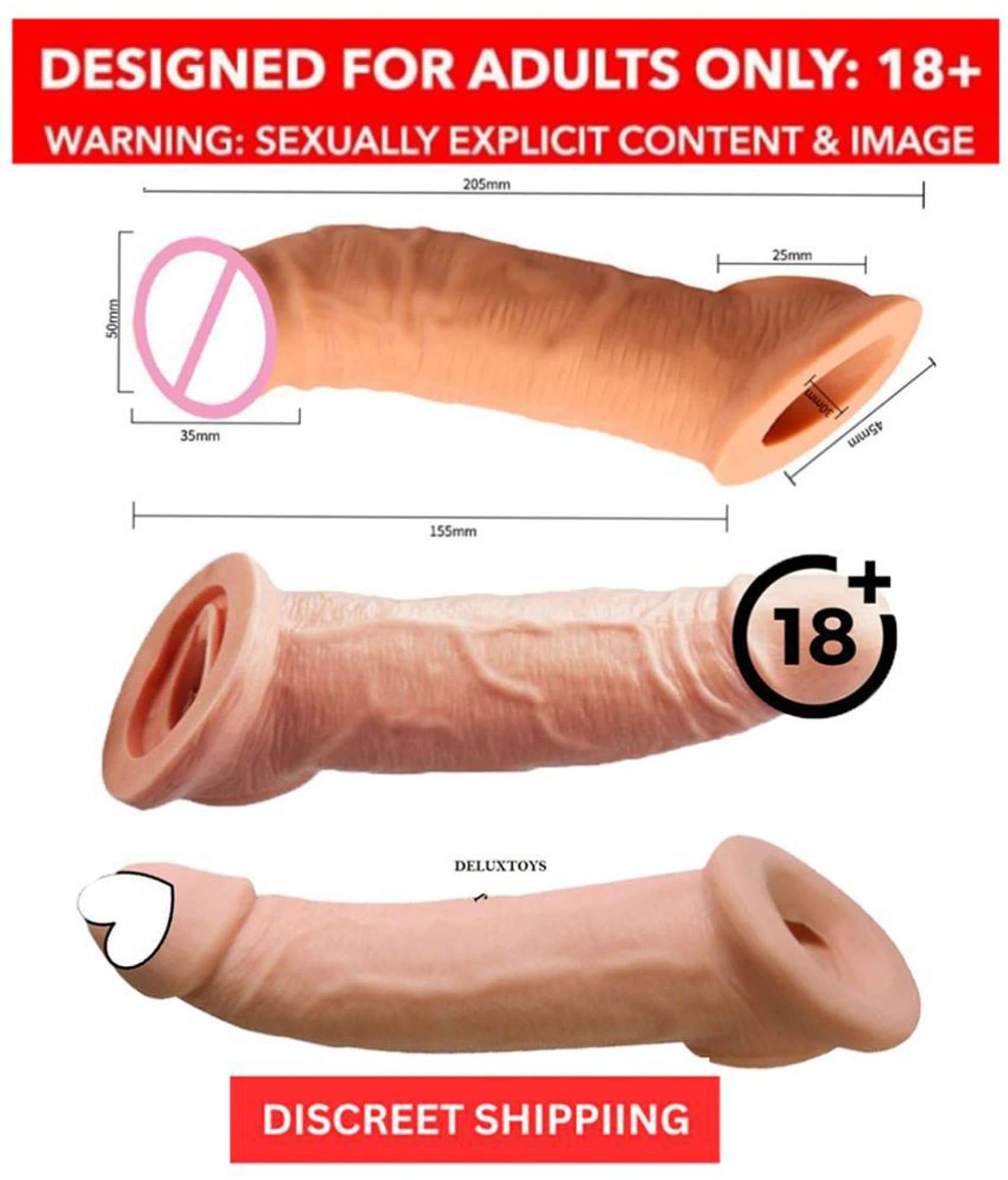 Dr Chopra WE-2 Capsule  8 inch Double Hole Jumbo Penis Sleeve With 2 Inch Length Extension And 1cm Girth IncreaseFor More Stamina & More Pleasure,10 Capsules (Pack of1)