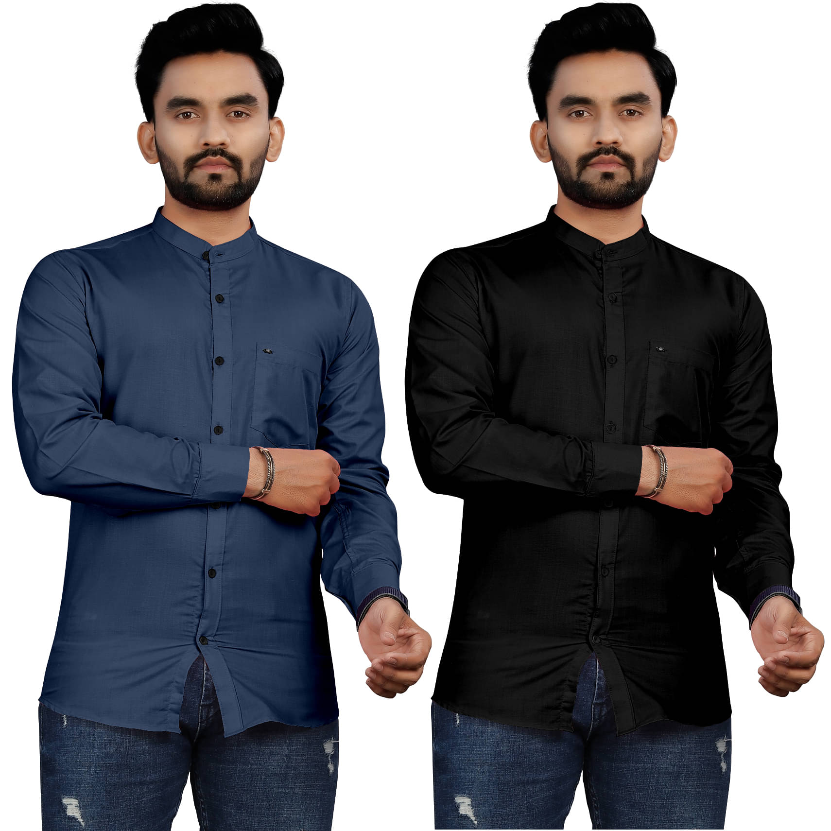 Fashionfricks Cotton Blend Regular Fit Solids Full Sleeves Men's Casual Shirt - Multicolor ( Pack of 1 ) Fashionfricks Cotton Blend Regular Fit Solids Full Sleeves Men's Casual Shirt - Multicolor ( Pack of 1 )