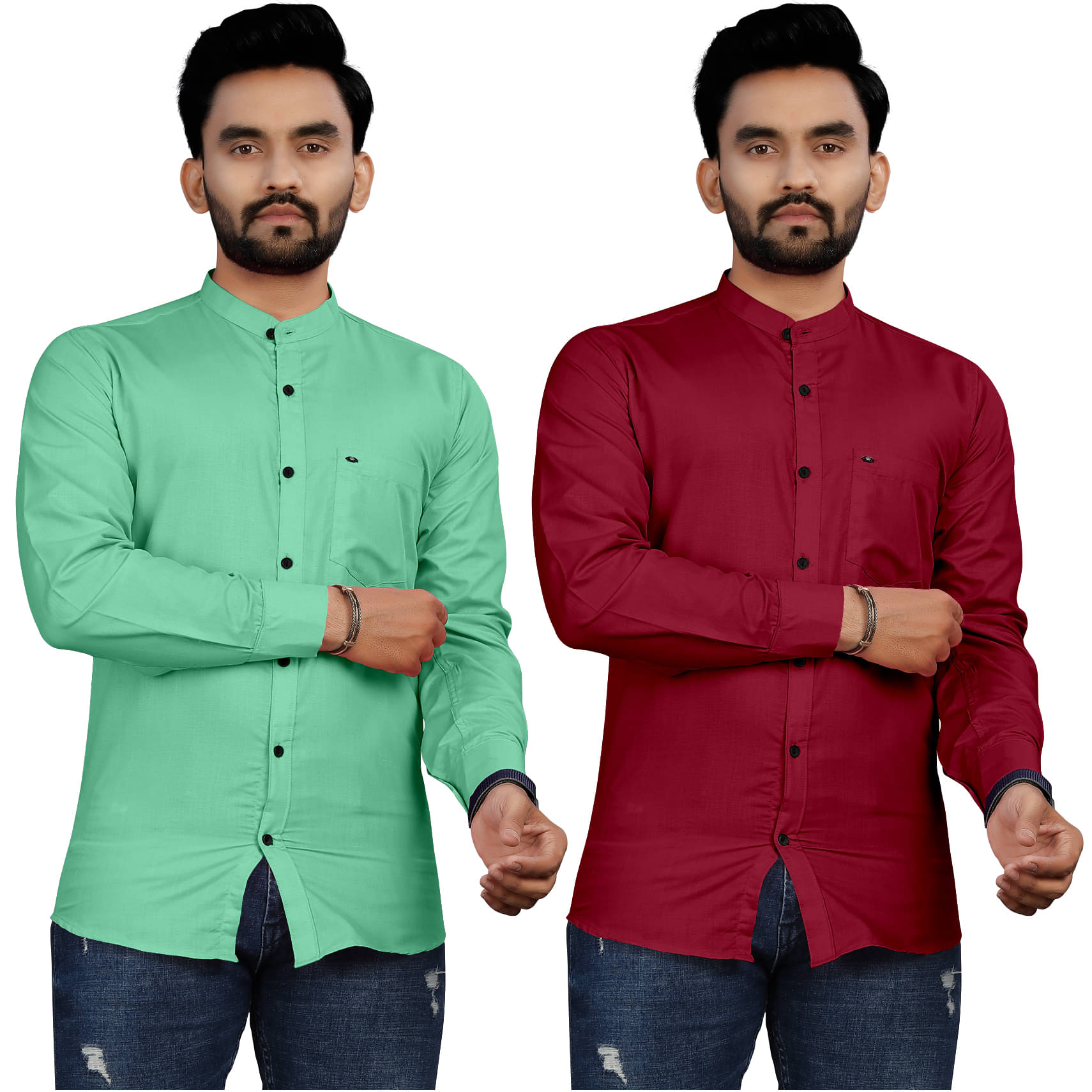 Fashionfricks Cotton Blend Regular Fit Solids Full Sleeves Men's Casual Shirt - Multicolor ( Pack of 1 ) Fashionfricks Cotton Blend Regular Fit Solids Full Sleeves Men's Casual Shirt - Multicolor ( Pack of 1 )
