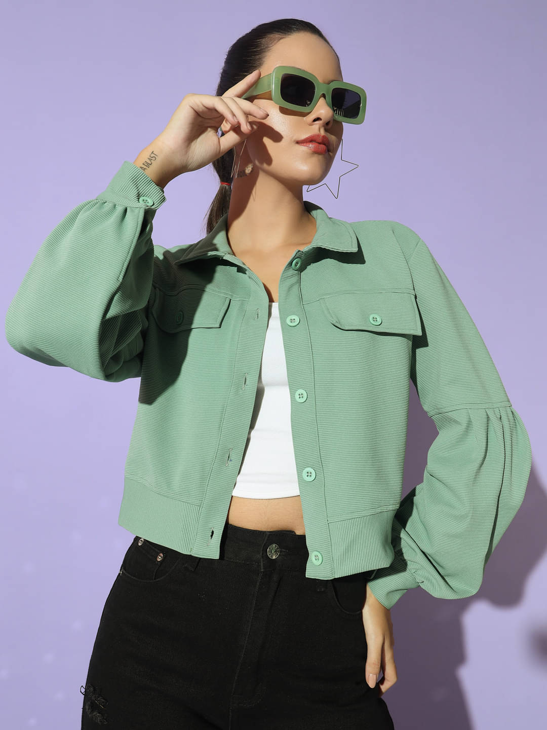 Glito Polyester Blend Women's Waistcoats - Green ( Single ) Glito Polyester Blend Women's Waistcoats - Green ( Single )