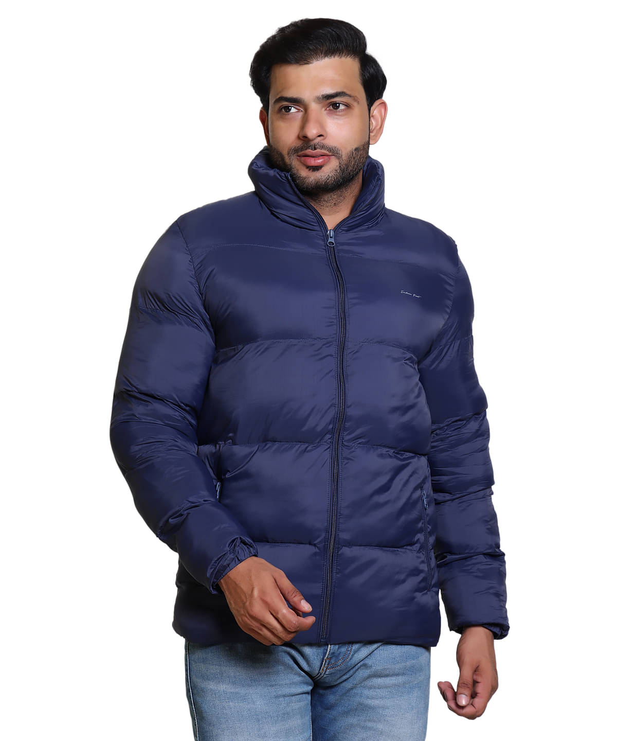     			IF-INDIAN FORT Nylon Men's Quilted & Bomber Jacket - Navy ( Pack of 1 )