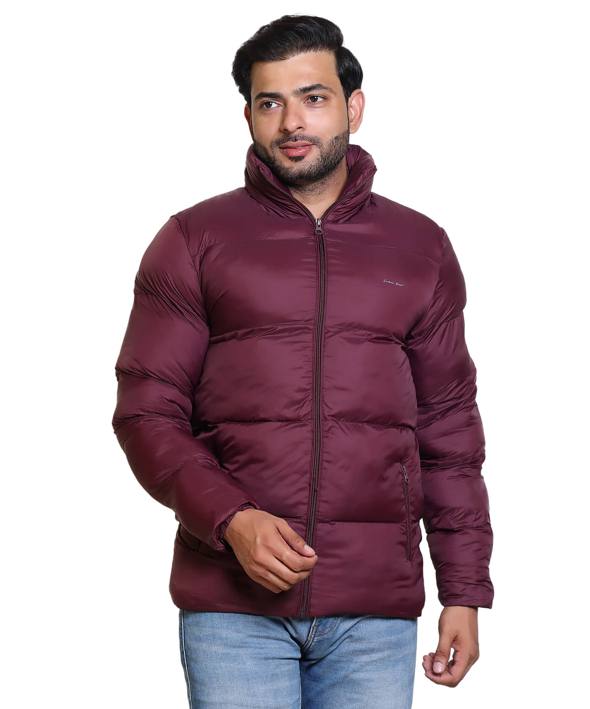     			IF-INDIAN FORT Nylon Men's Quilted & Bomber Jacket - Wine ( Pack of 1 )