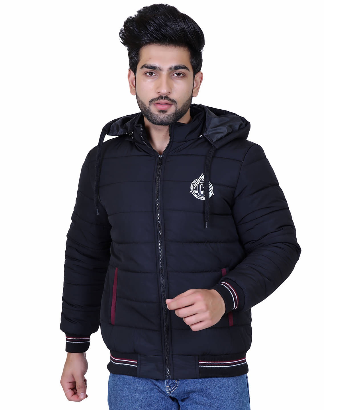 IF-INDIAN FORT Nylon Men's Quilted & Bomber Jacket - Black ( Pack of 1 ) IF-INDIAN FORT Nylon Men's Quilted & Bomber Jacket - Black ( Pack of 1 )