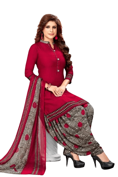 INDIAN SILKS Unstitched Crepe Printed Dress Material - Red ( Pack of 1 ) INDIAN SILKS Unstitched Crepe Printed Dress Material - Red ( Pack of 1 )