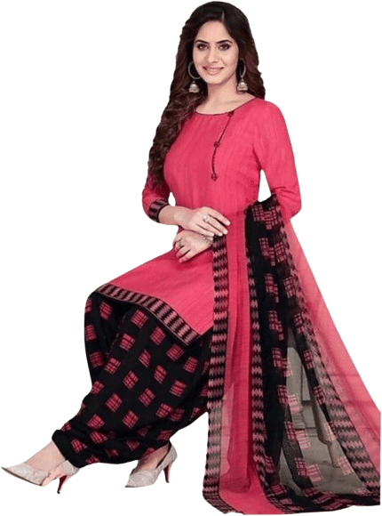     			Indian Silk Unstitched Crepe Printed Dress Material - Pink ( Pack of 1 )