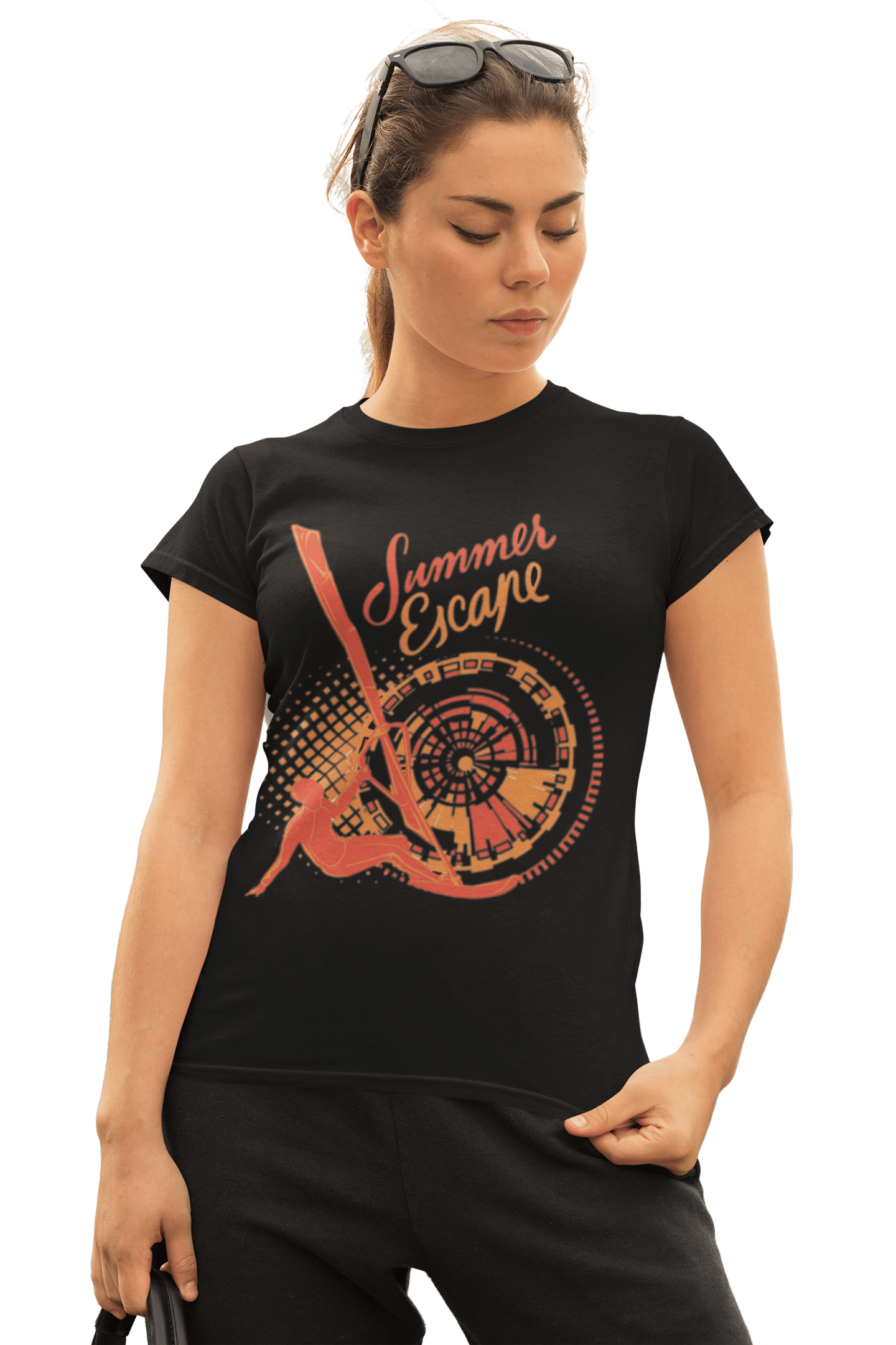 JACEE Women Cotton Printed Regular Fit Round Neck T-Shirt ( Black )