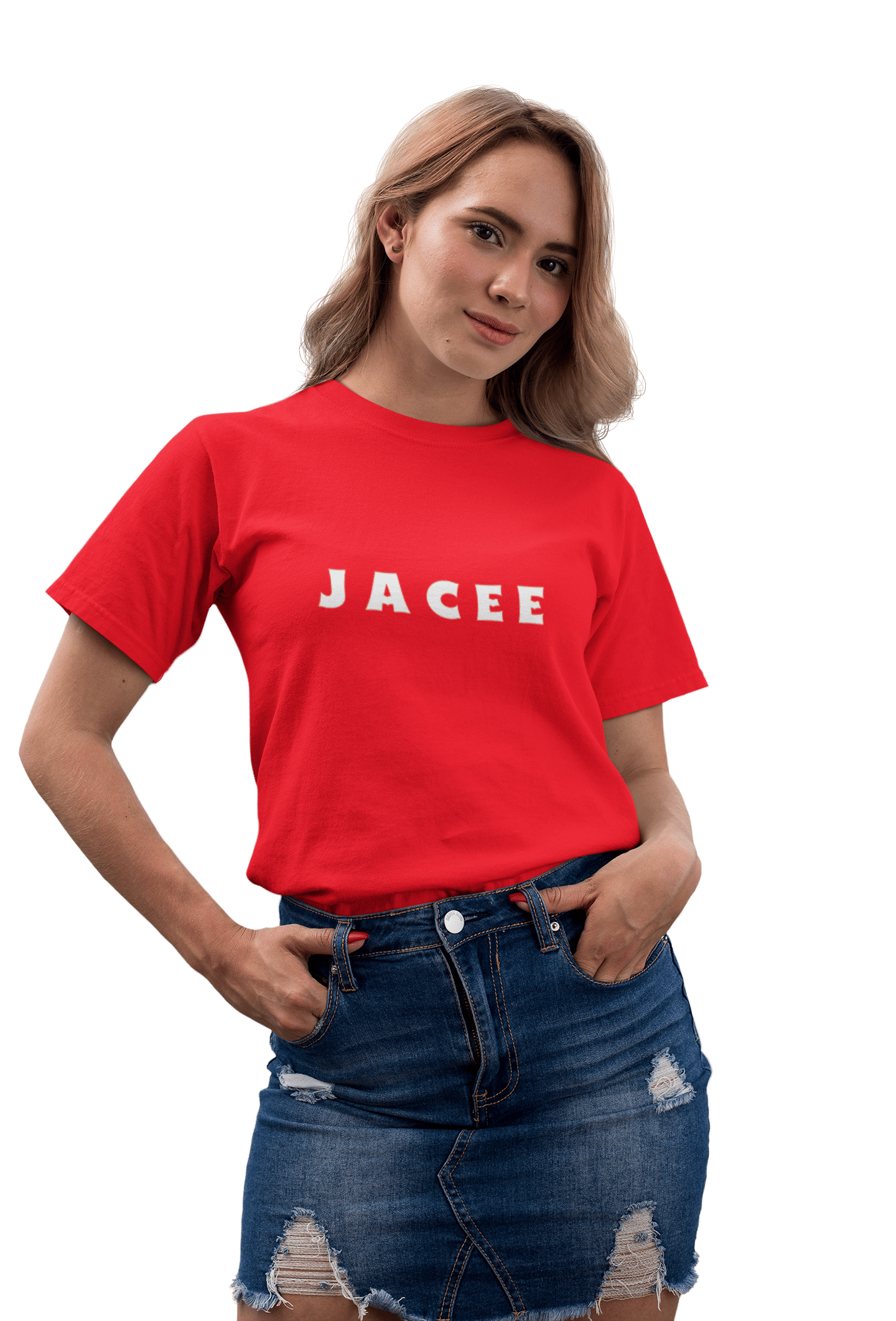 JACEE Women Cotton Printed Regular Fit Round Neck T-Shirt ( Red ) JACEE Women Cotton Printed Regular Fit Round Neck T-Shirt ( Red )