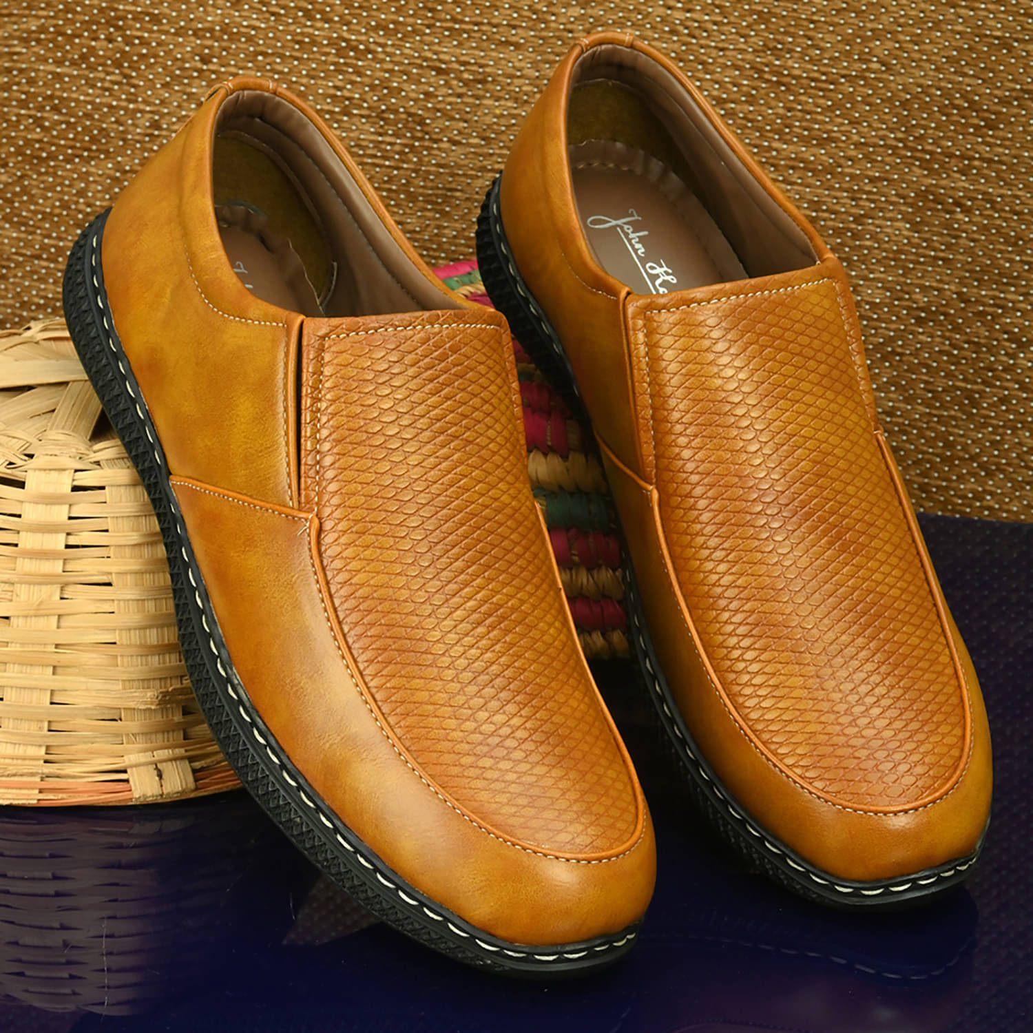     			John Karsun D2-8201 Tan Men's Slip-on Shoes