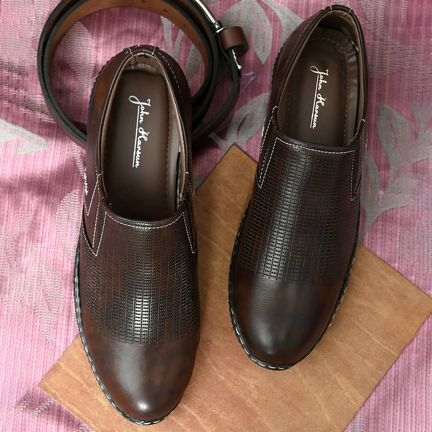     			John Karsun D2-8205 Brown Men's Slip-on Shoes