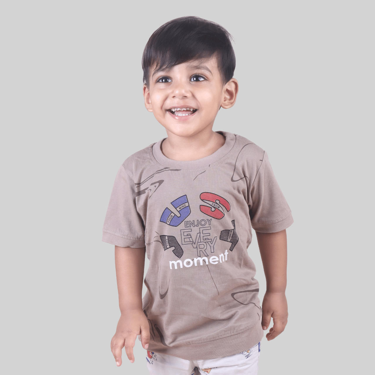     			Kidzee Kingdom Pack of 1 Boys Cotton T-Shirt ( Dark Grey )