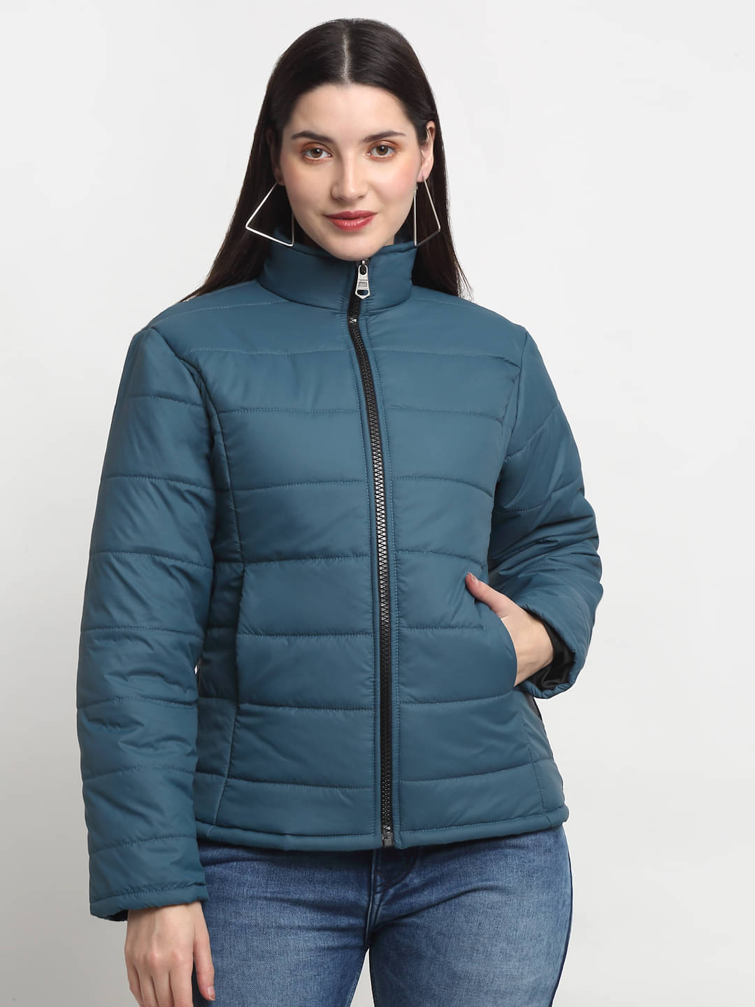 Klotthe Women Puffer Jacket ( Blue )     			Klotthe Women Puffer Jacket ( Blue )