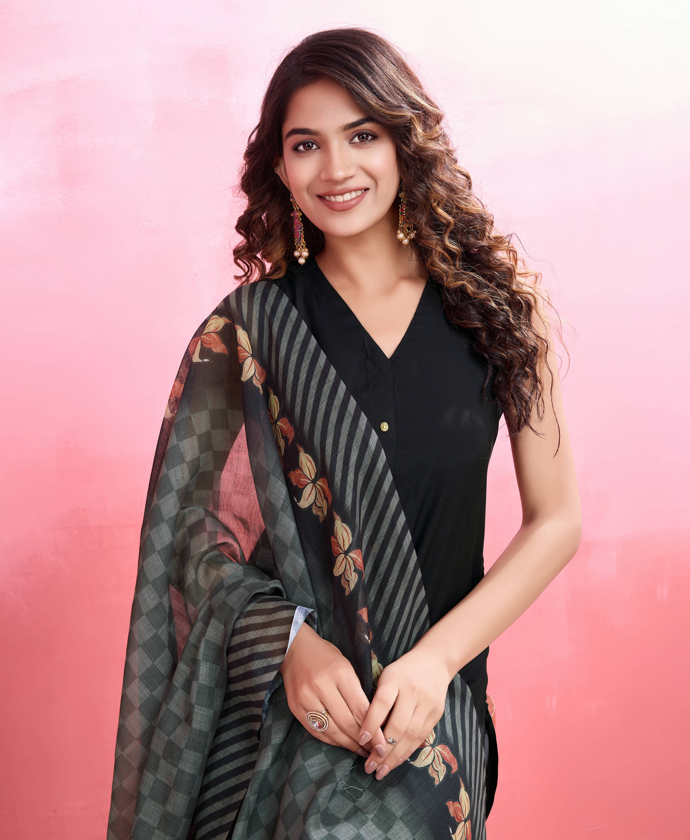     			MOJILAA Silk Blend Solid Kurti With Pants Women's Stitched Salwar Suit - Black ( Pack of 1 )