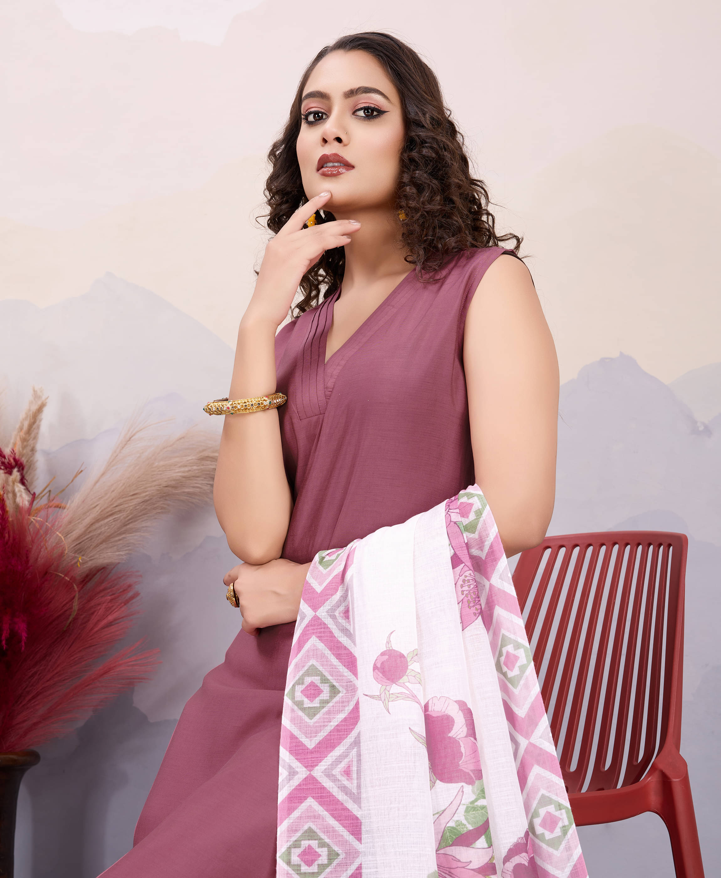 MOJILAA Silk Blend Solid Kurti With Pants Women's Stitched Salwar Suit - Mauve ( Pack of 1 ) MOJILAA Silk Blend Solid Kurti With Pants Women's Stitched Salwar Suit - Mauve ( Pack of 1 )