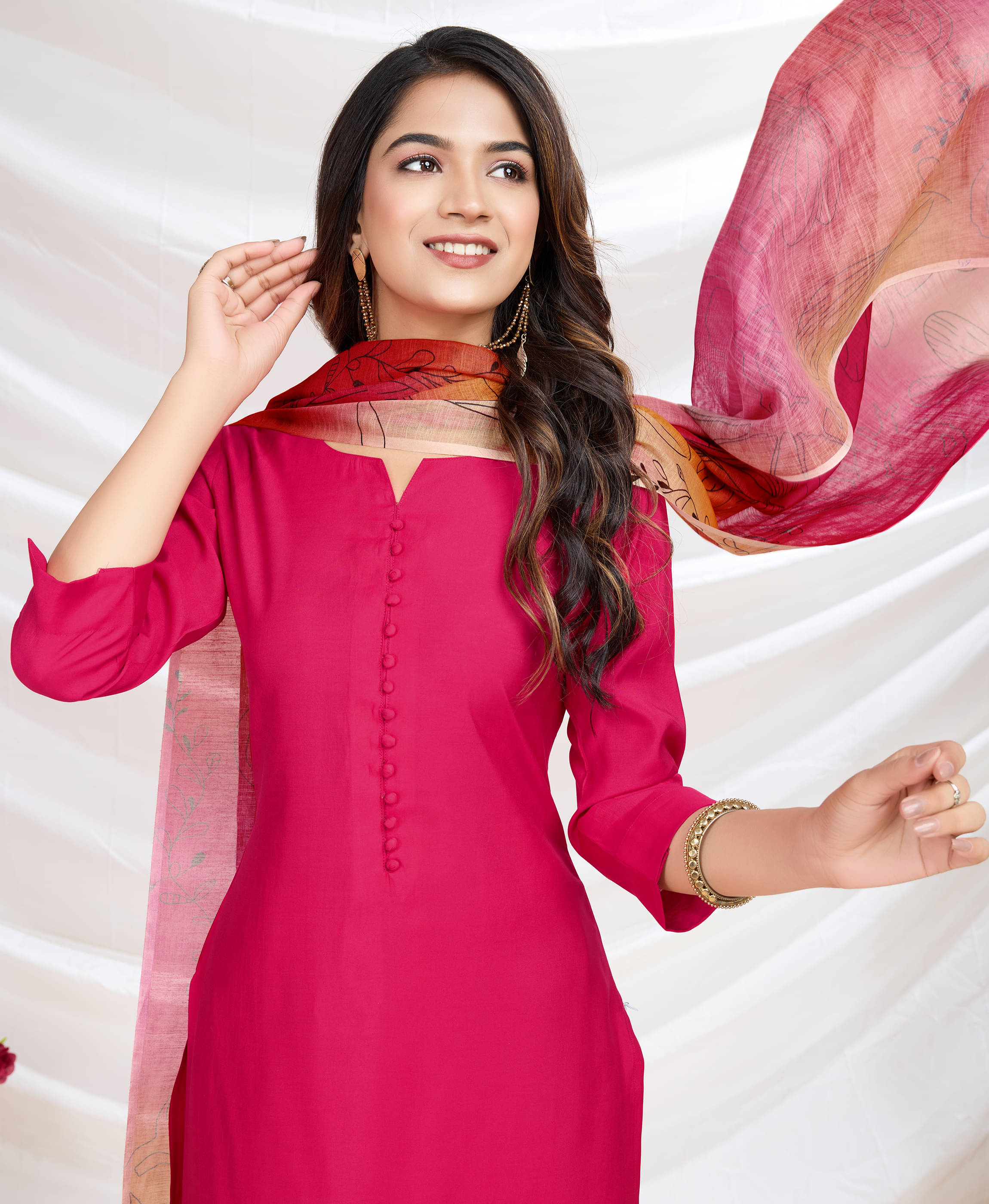 MOJILAA Silk Blend Solid Kurti With Pants Women's Stitched Salwar Suit - Pink ( Pack of 1 ) MOJILAA Silk Blend Solid Kurti With Pants Women's Stitched Salwar Suit - Pink ( Pack of 1 )