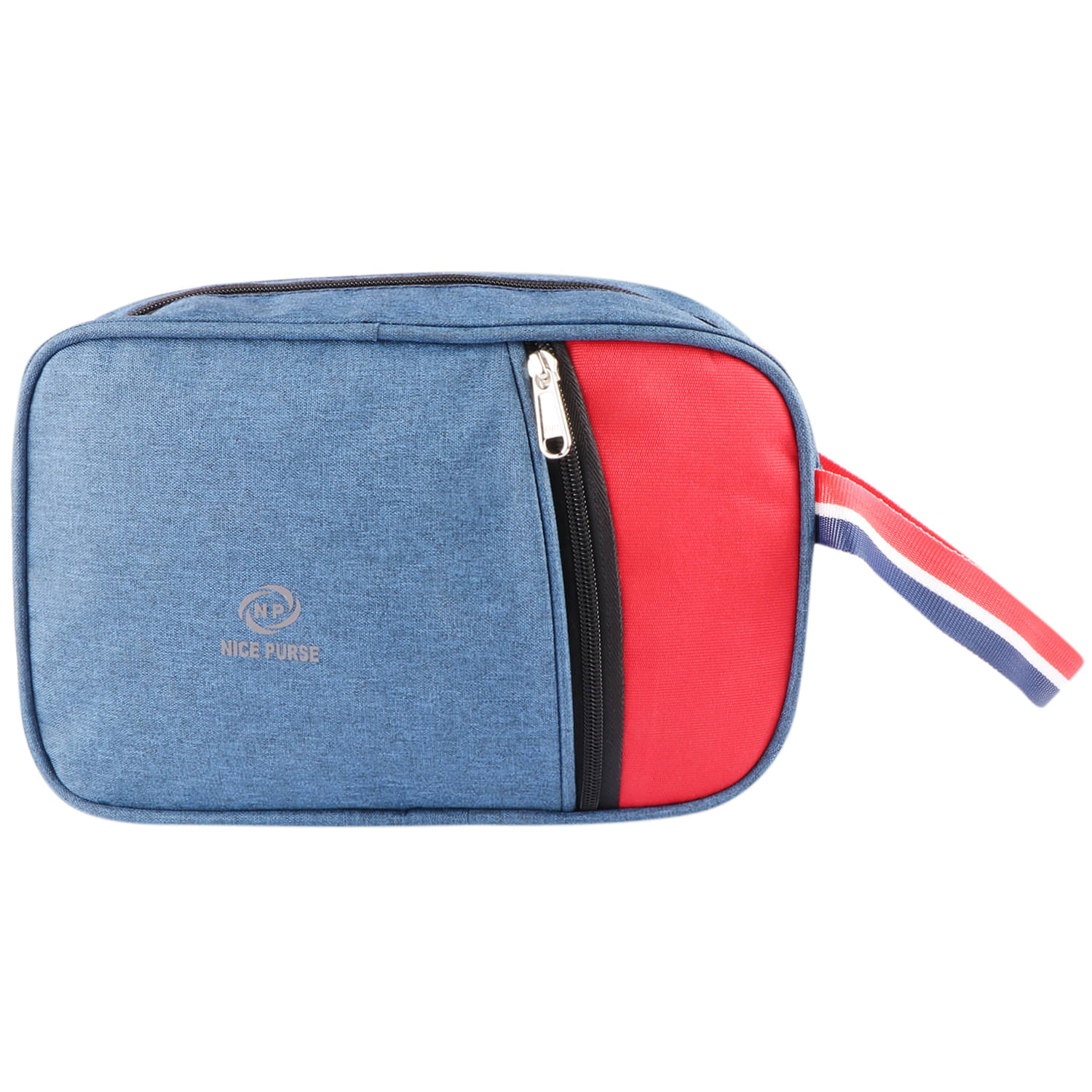    			Nice Purse Navy Blue Shaving Kit Bag