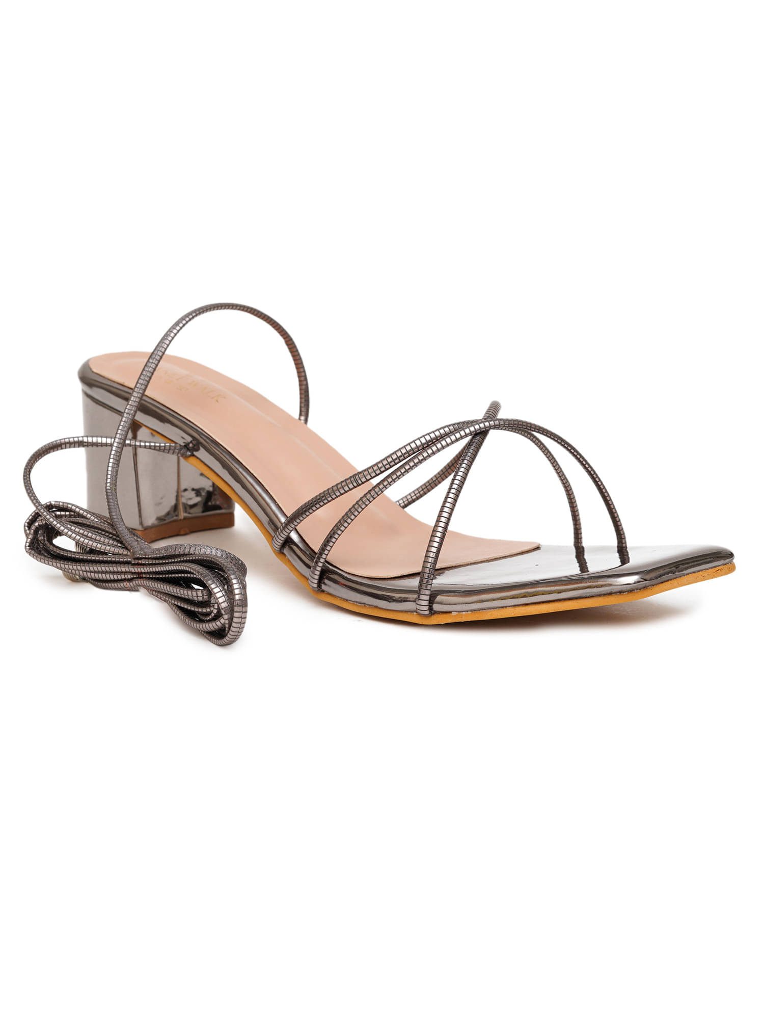 PLANET WALK Gray Women's Sandal Heels PLANET WALK Gray Women's Sandal Heels