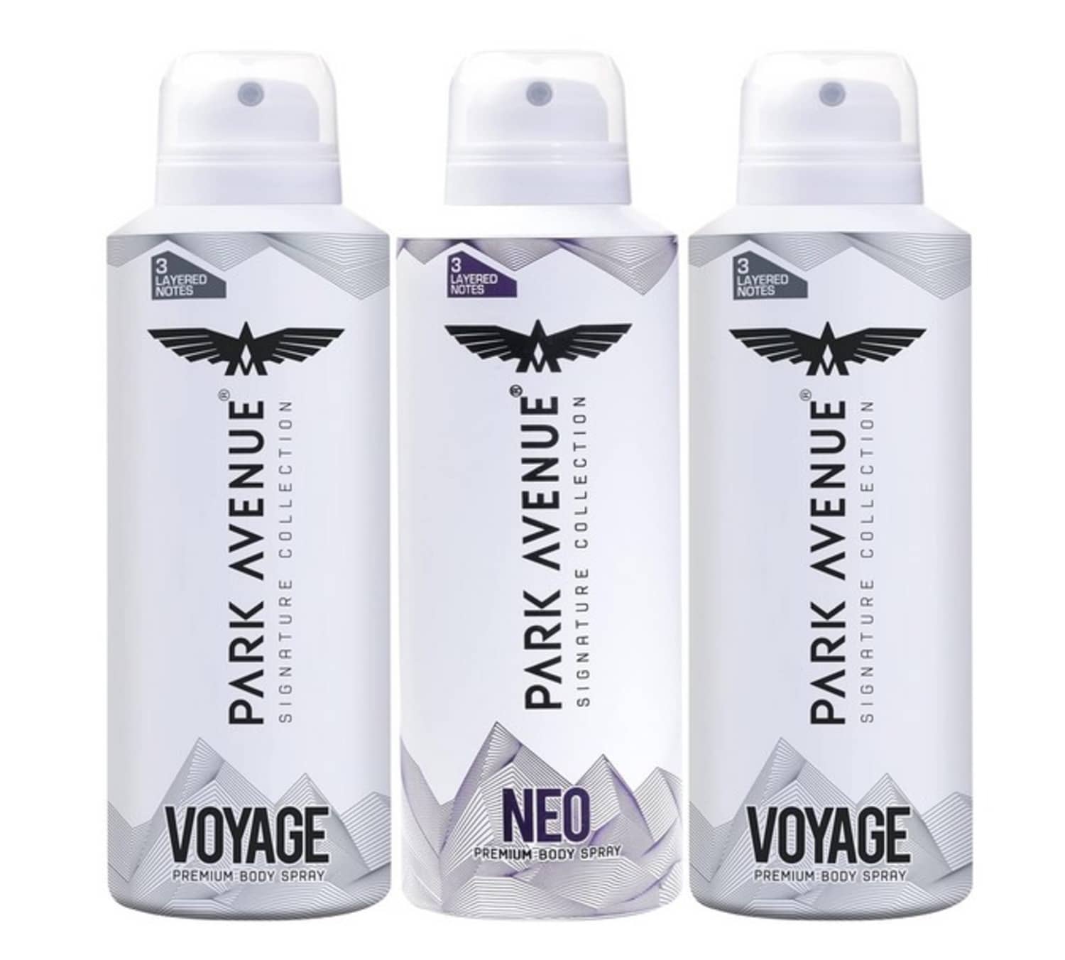 Park Avenue 2 VOYAGE ,1 NEO Deodorant Spray,150 ML Deodorant Spray for Men,Women,Unisex 450 ml ( Pack of 3 )