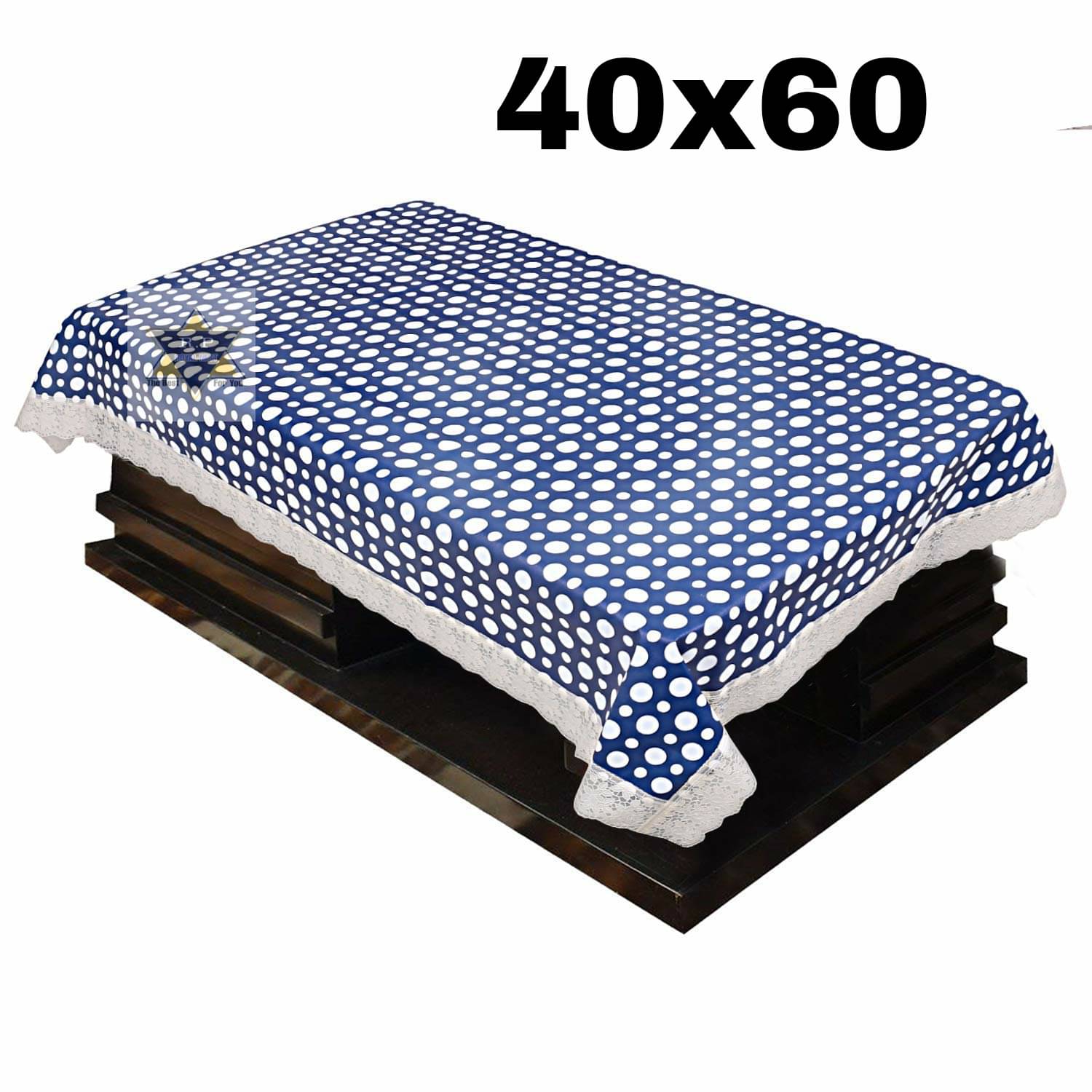 ROYAL - NEST Printed Polyester 2 Seater Rectangle Table Cover ( 152 x 101 ) cm Pack of 1 Blue ROYAL - NEST Printed Polyester 2 Seater Rectangle Table Cover ( 152 x 101 ) cm Pack of 1 Blue