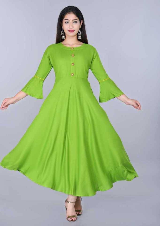 SIPET Viscose Blend Solid Anarkali Women's Kurti - Mint Green ( Pack of 1 ) SIPET Viscose Blend Solid Anarkali Women's Kurti - Mint Green ( Pack of 1 )