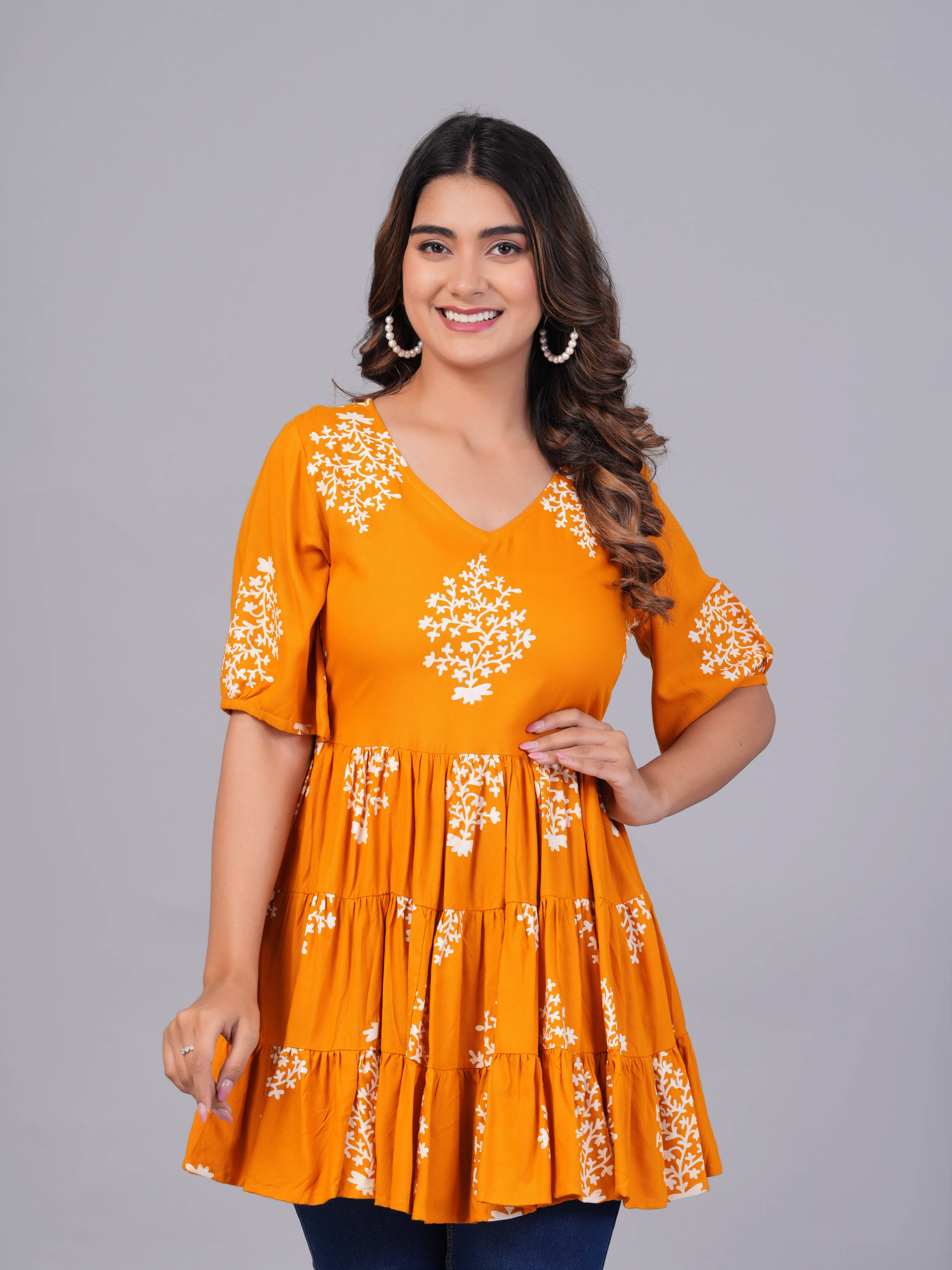     			SIPET Yellow Rayon Women's Tunic ( Pack of 1 )