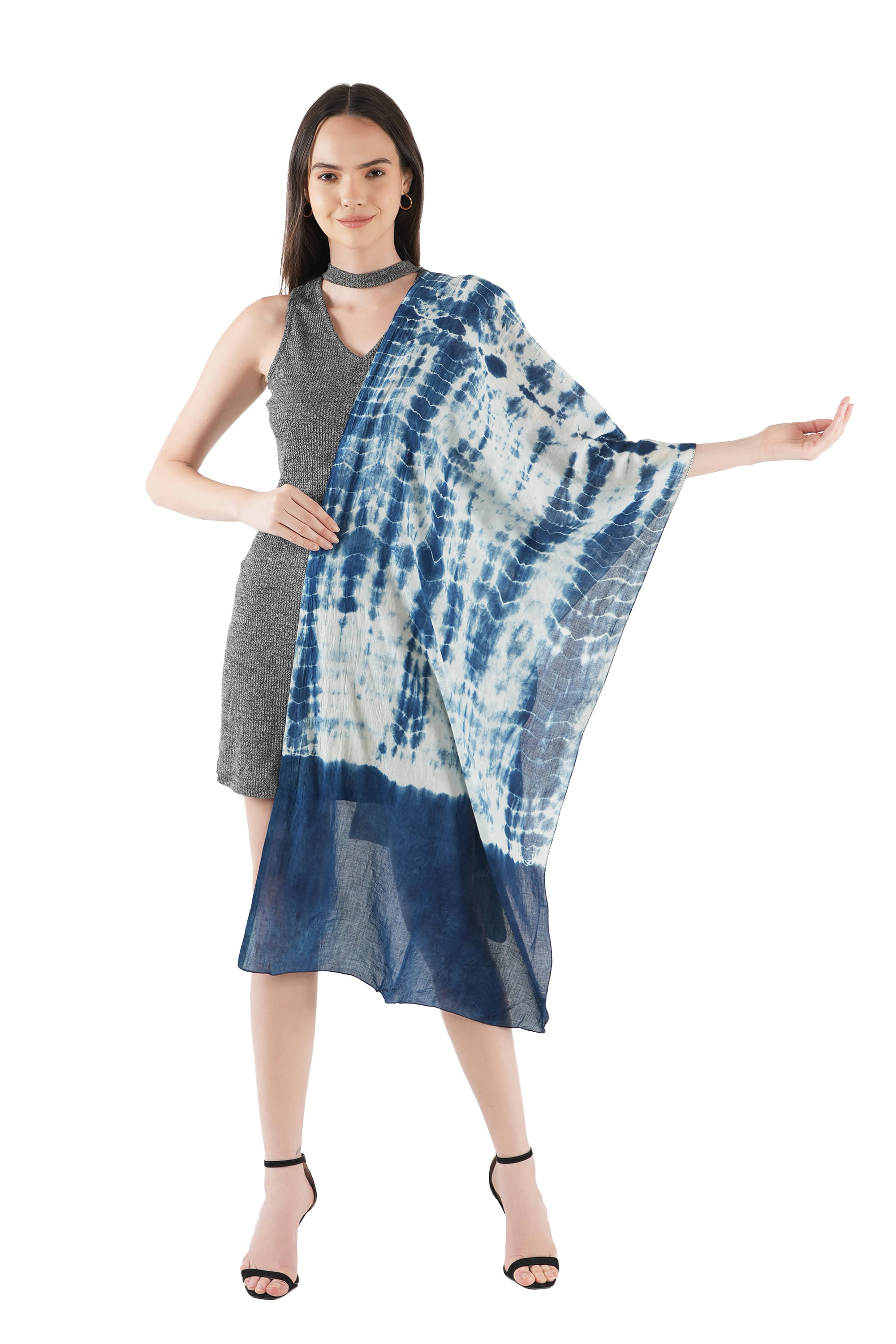     			STYLE SHOES Blue Cotton Women's Stole ( Pack of 1 )
