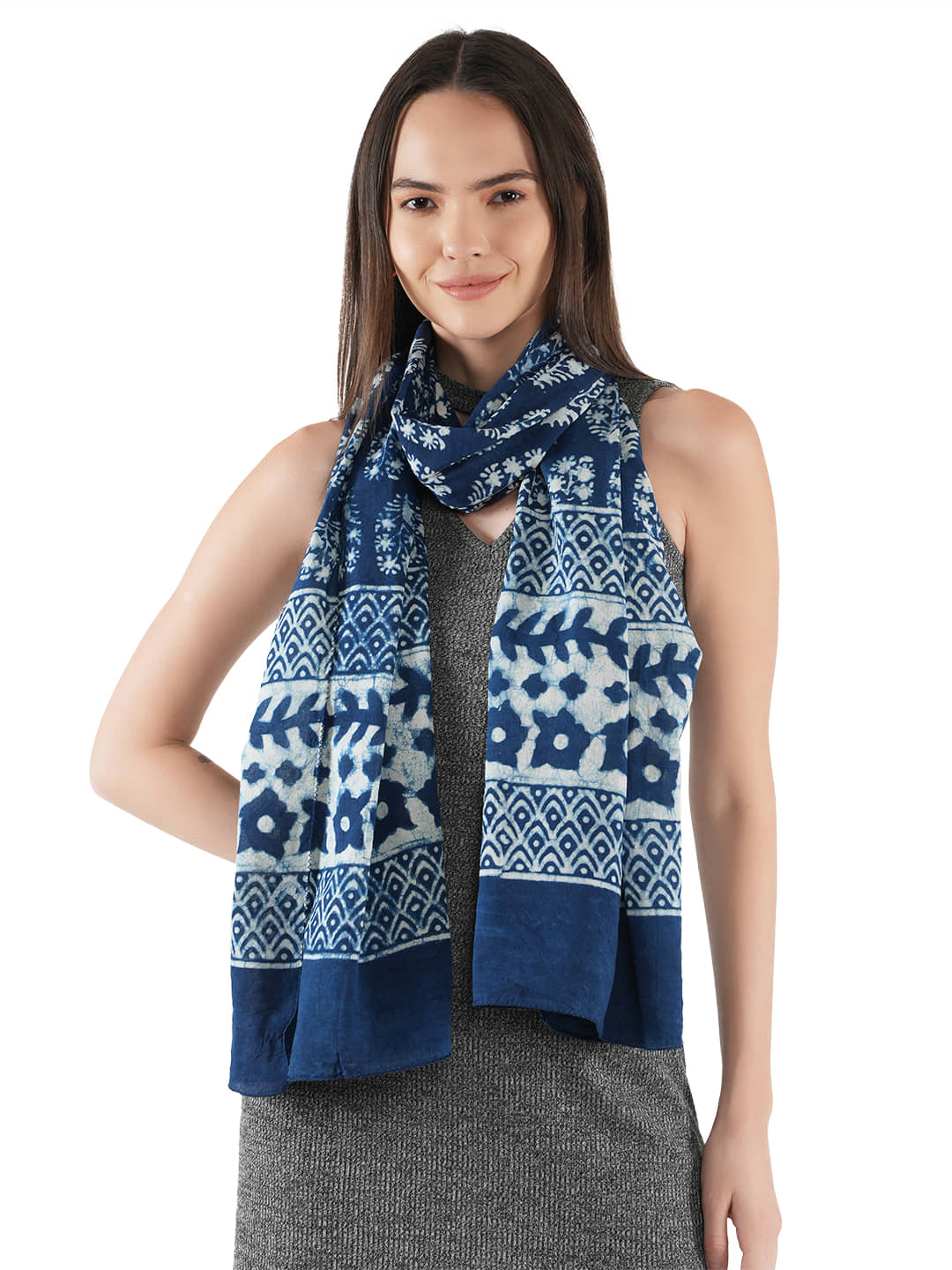 STYLE SHOES Blue Cotton Women's Stole ( Pack of 1 ) - Dupattas & Shawls | Buy online on ZillyBuy
