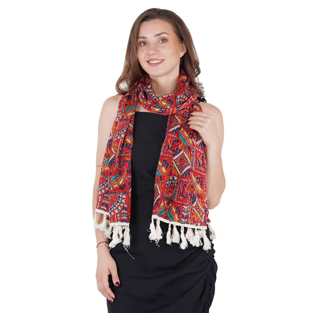 STYLE SHOES Red Cotton Women's Stole ( Pack of 1 ) - Dupattas & Shawls | Buy online on ZillyBuy