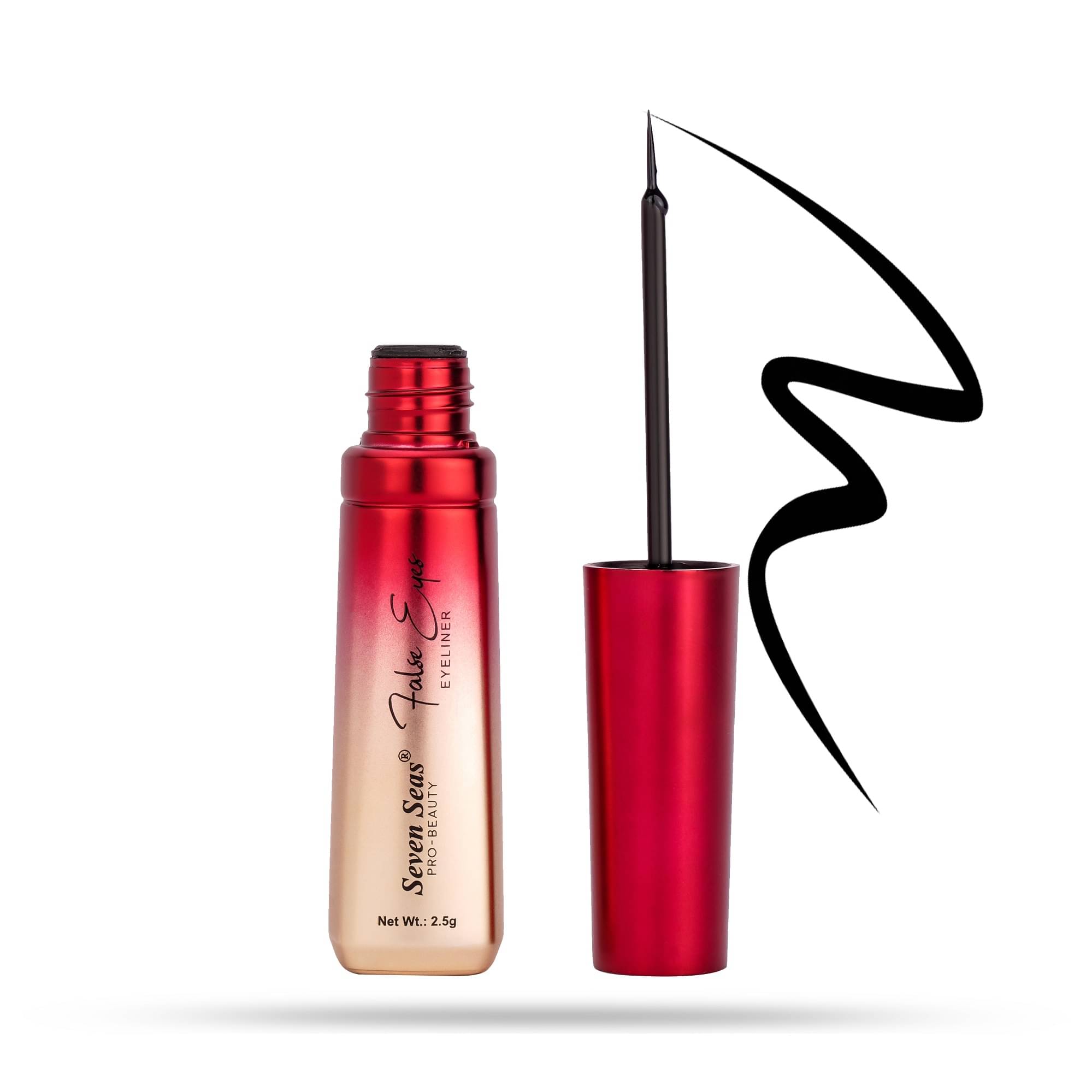     			Seven Seas Waterproof | Smudgeproof | Long Lasting | Intense Black | False Eyes Eyeliner(Black,2.5g)