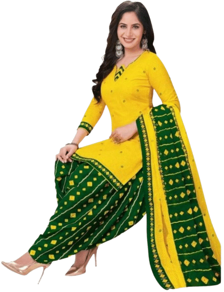     			THE PRIVATE LABLE Unstitched Crepe Printed Dress Material - Yellow ( Pack of 1 )