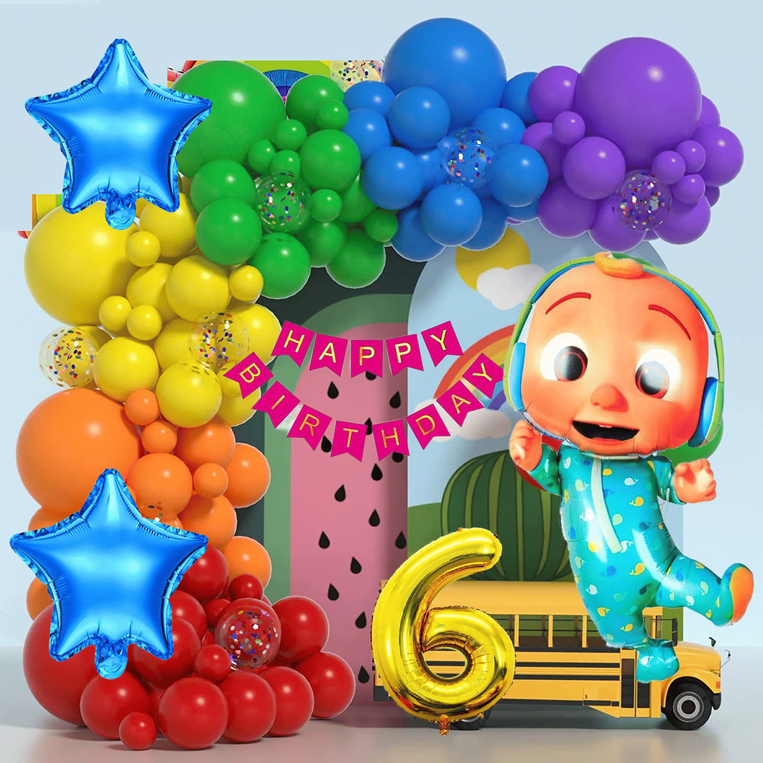 Urban Classic Cocomelon theme Happy Birthday Decoration kit for Boys and Girls | Birthday decoration items (6th Birthday) Urban Classic Cocomelon theme Happy Birthday Decoration kit for Boys and Girls | Birthday decoration items (6th Birthday)