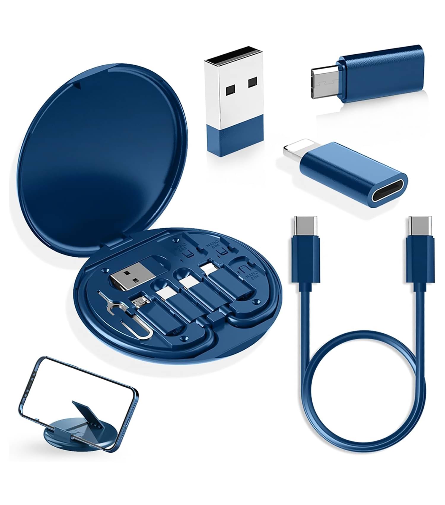    			Vertical9 0.25m Data Cables Multipurpose Travel Kit - Blue
