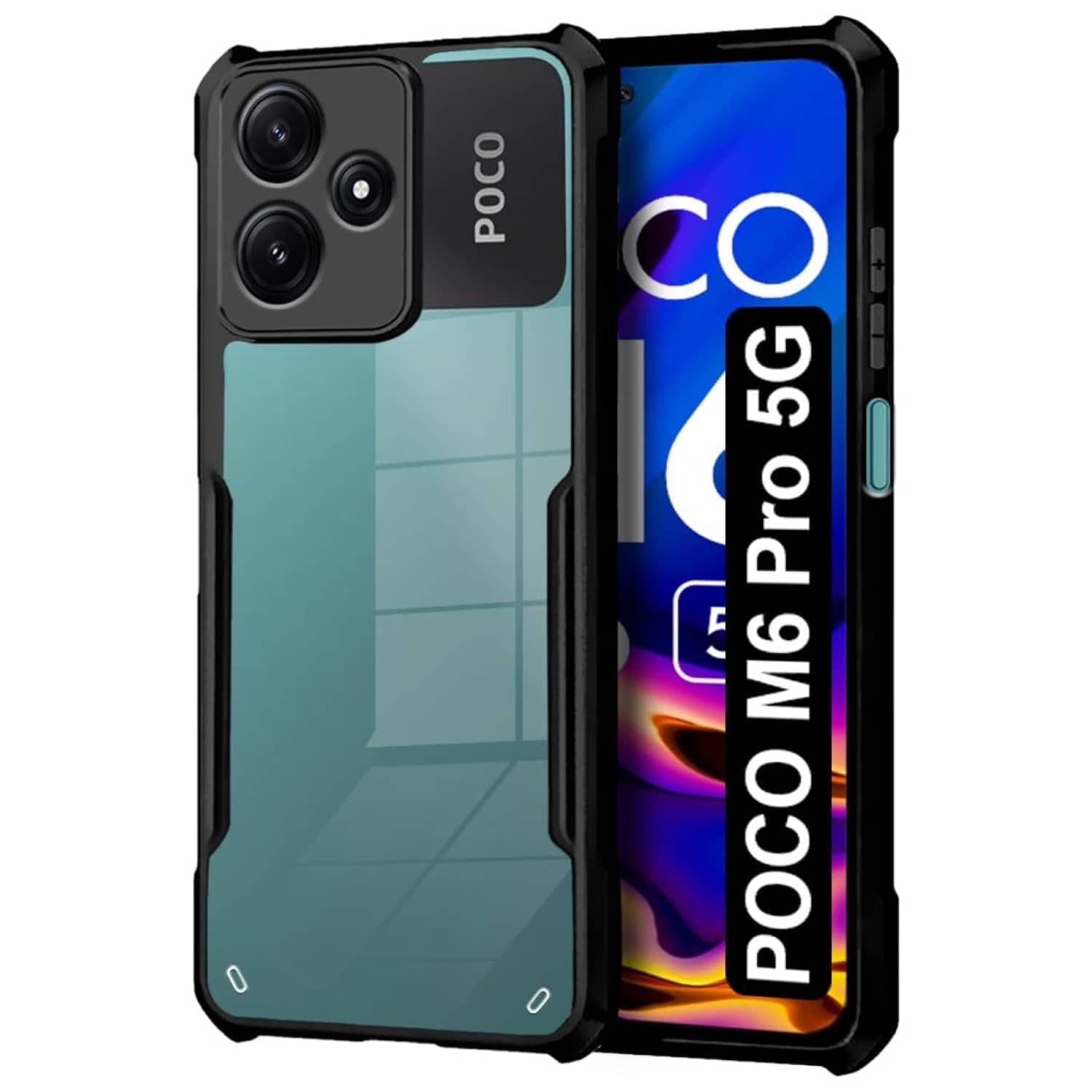 ZAMN Shock Proof Case Compatible For Polycarbonate Poco M6 Pro ( )