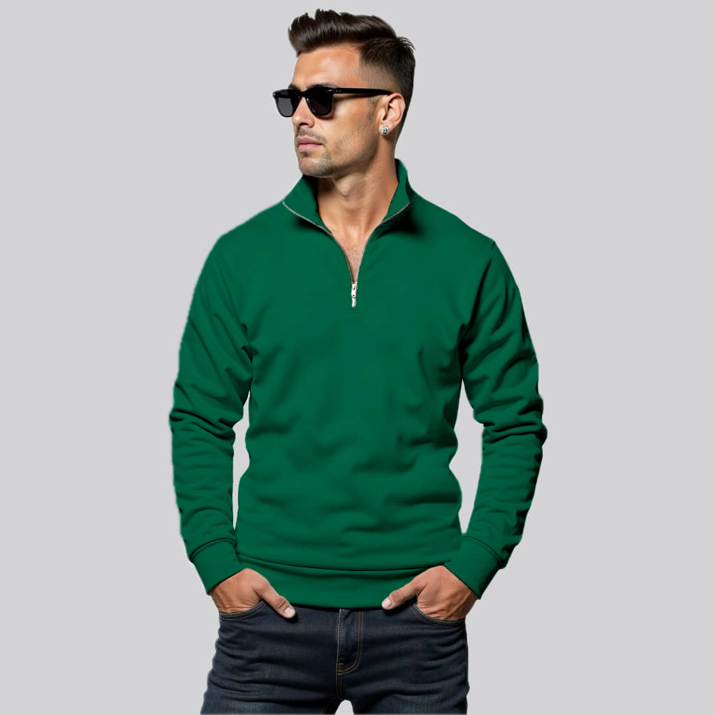 fashion and youth Fleece High Neck Men's Sweatshirt - Green ( Pack of 1 ) fashion and youth Fleece High Neck Men's Sweatshirt - Green ( Pack of 1 )