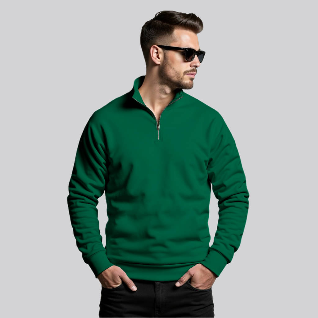 fashion and youth Fleece High Neck Men's Sweatshirt - Green ( Pack of 1 ) fashion and youth Fleece High Neck Men's Sweatshirt - Green ( Pack of 1 )