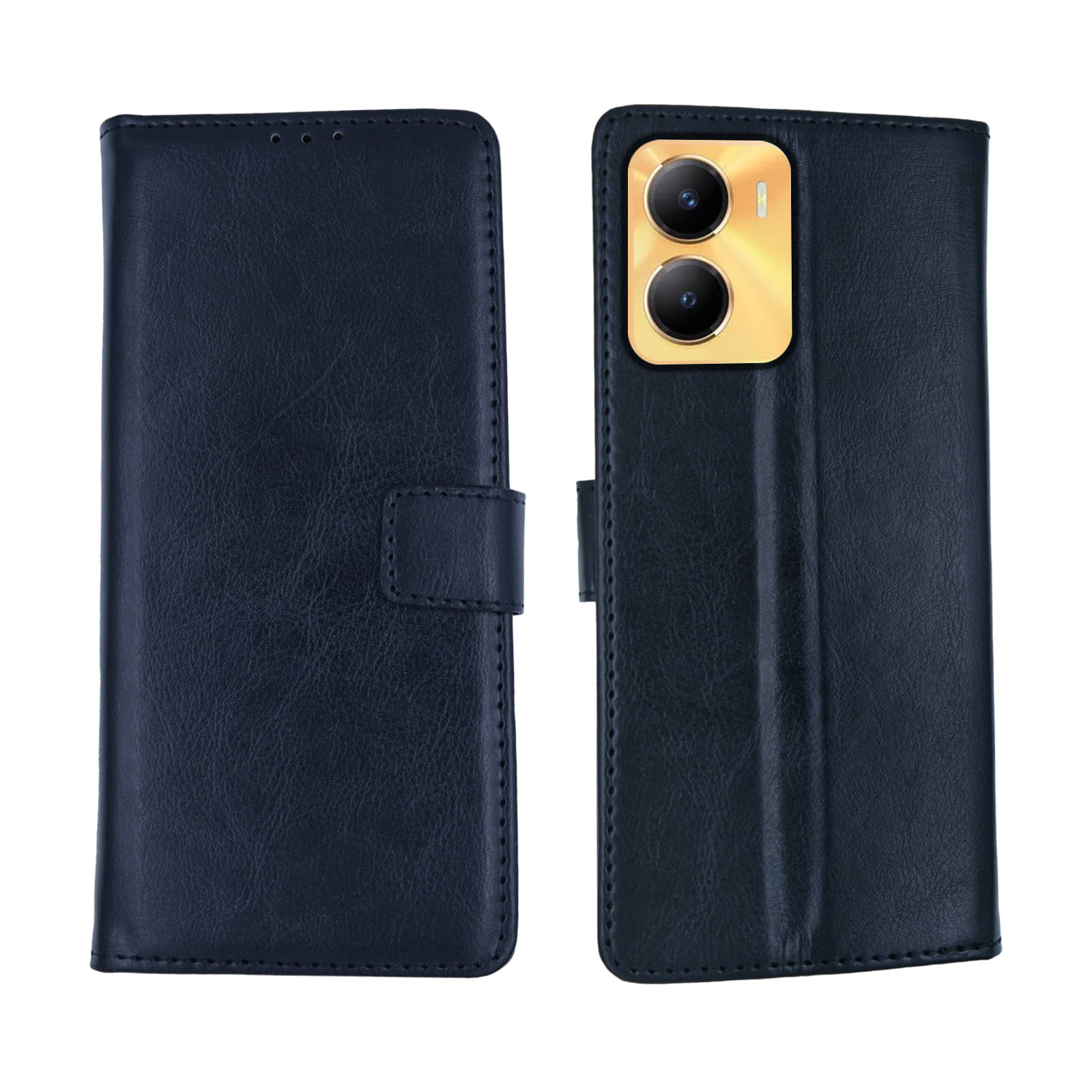     			flip flow Black Flip Cover Artificial Leather Compatible For Vivo Y56 ( Pack of 1 )