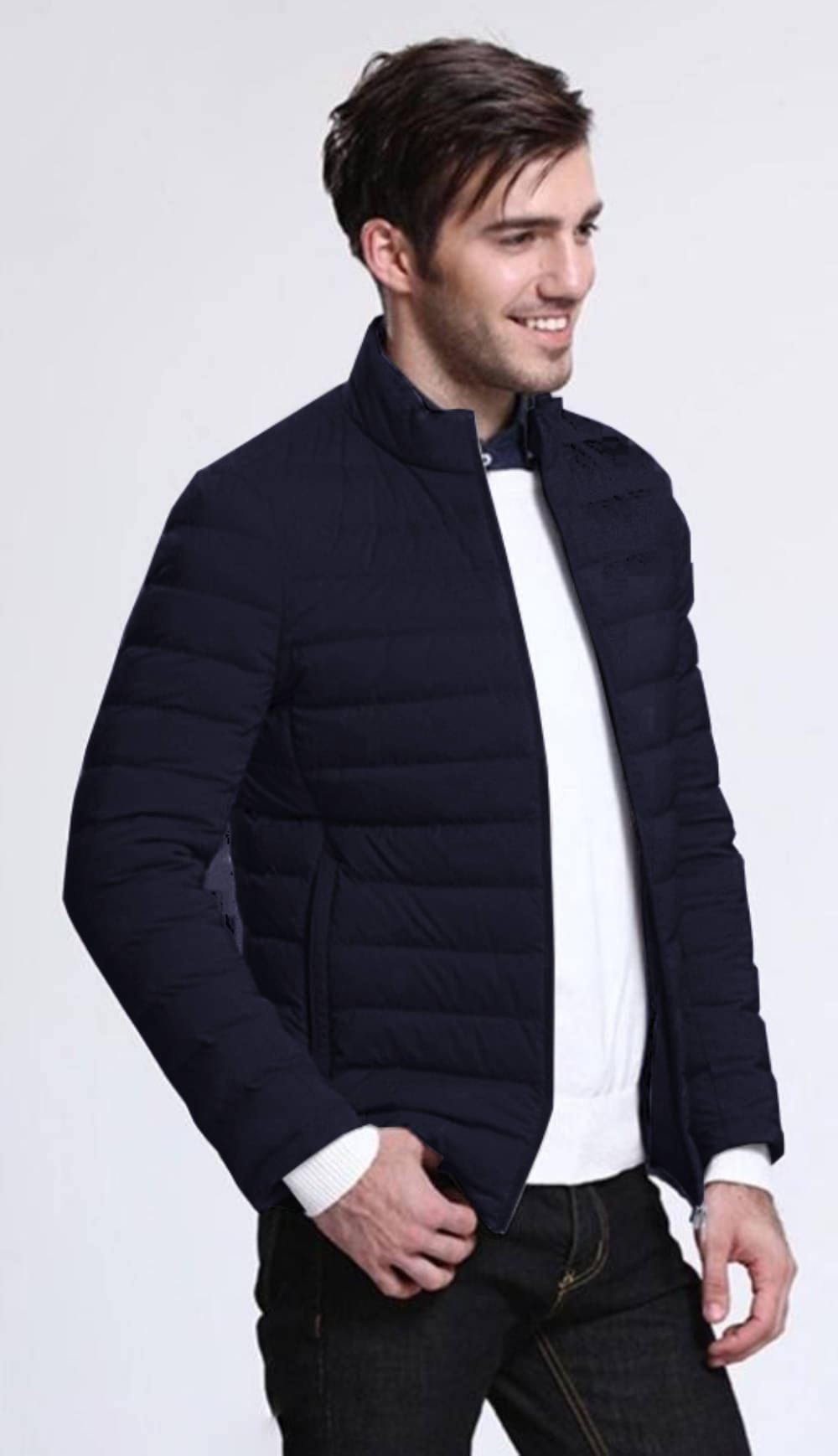 nikline Polyester Men's Puffer Jacket - Navy ( Pack of 1 ) nikline Polyester Men's Puffer Jacket - Navy ( Pack of 1 )