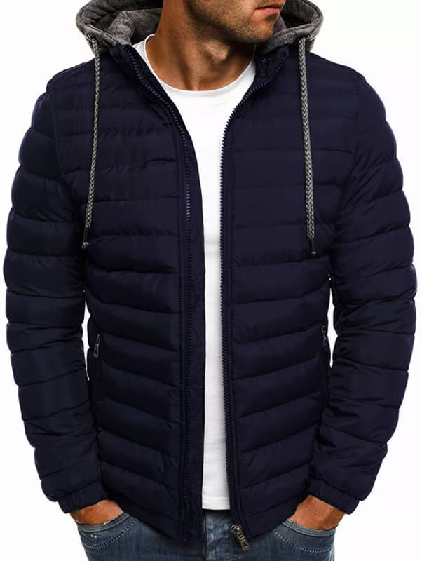 nikline Polyester Men's Puffer Jacket - Navy ( Pack of 1 ) nikline Polyester Men's Puffer Jacket - Navy ( Pack of 1 )