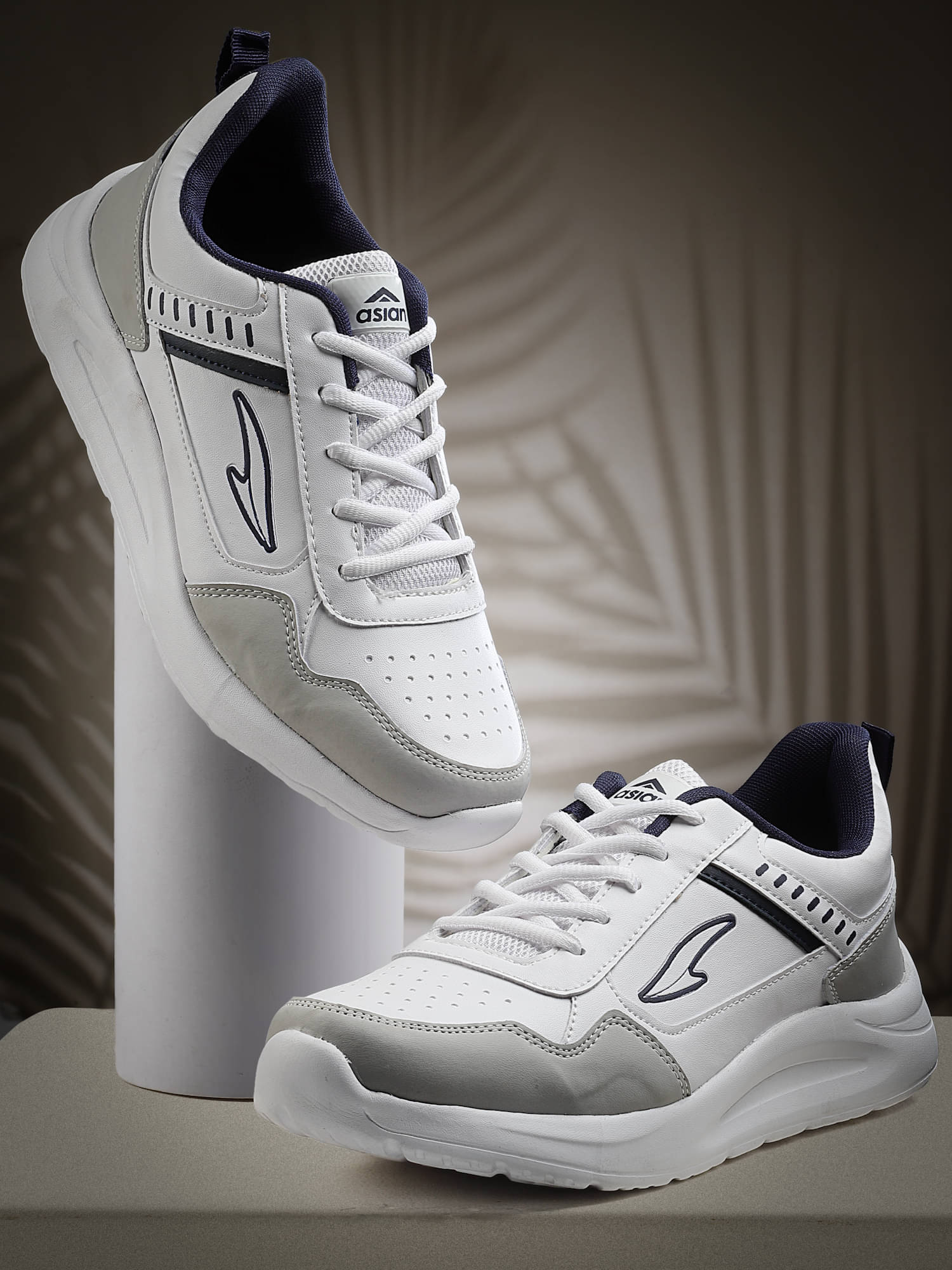     			ASIAN TOOFAN-01 White Men's Sneakers
