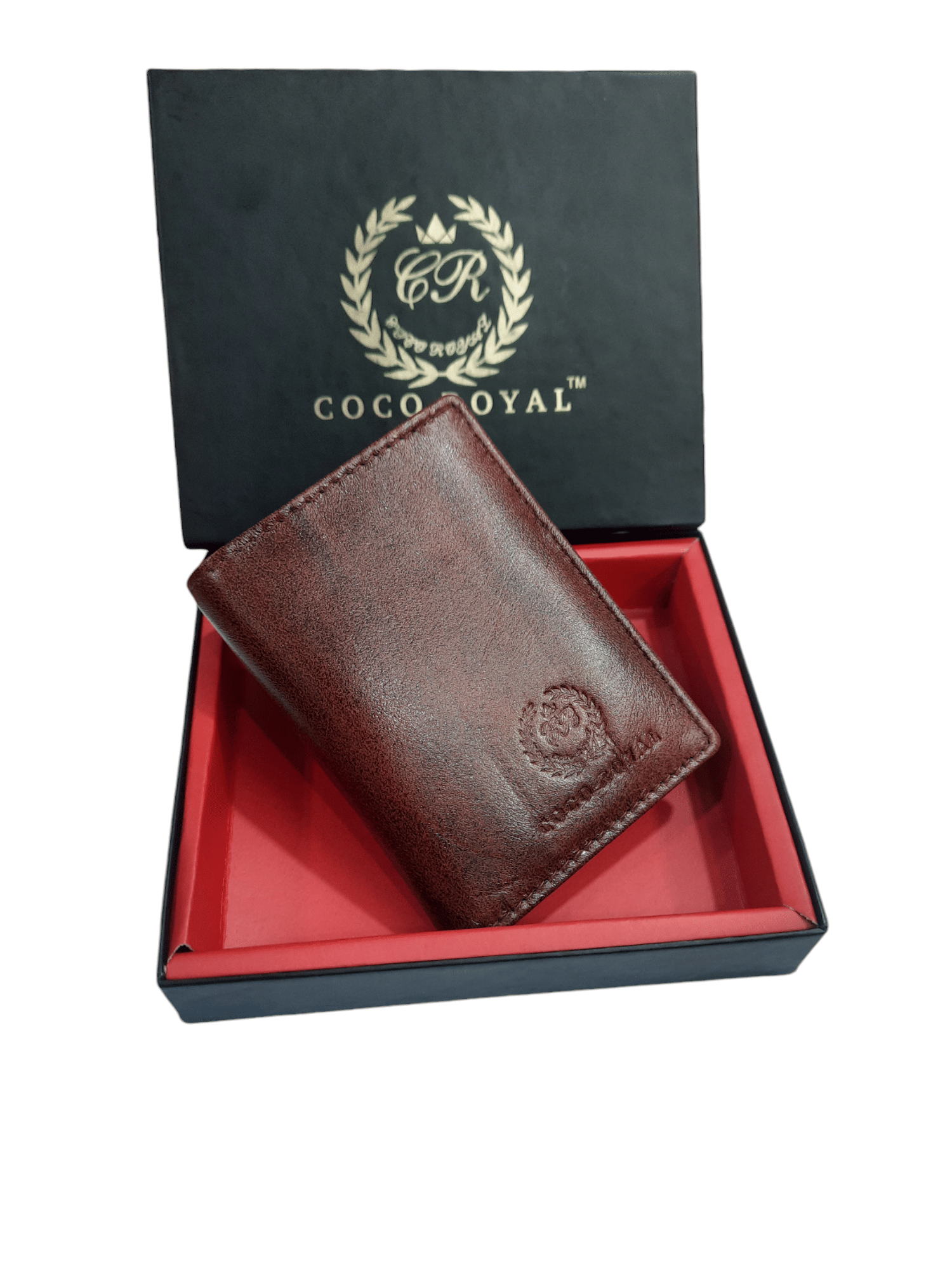     			COCO ROYAL 100% Leather Solid Men's Three Fold Wallet With 10 Slots For Card ( Brown , Pack of 1 )
