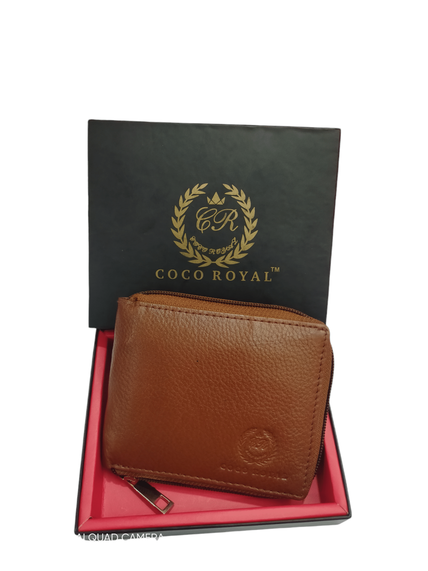     			COCO ROYAL 100% Leather Solid Men's Zip Around Wallet With 6 Slots For Card ( Tan , Pack of 1 )